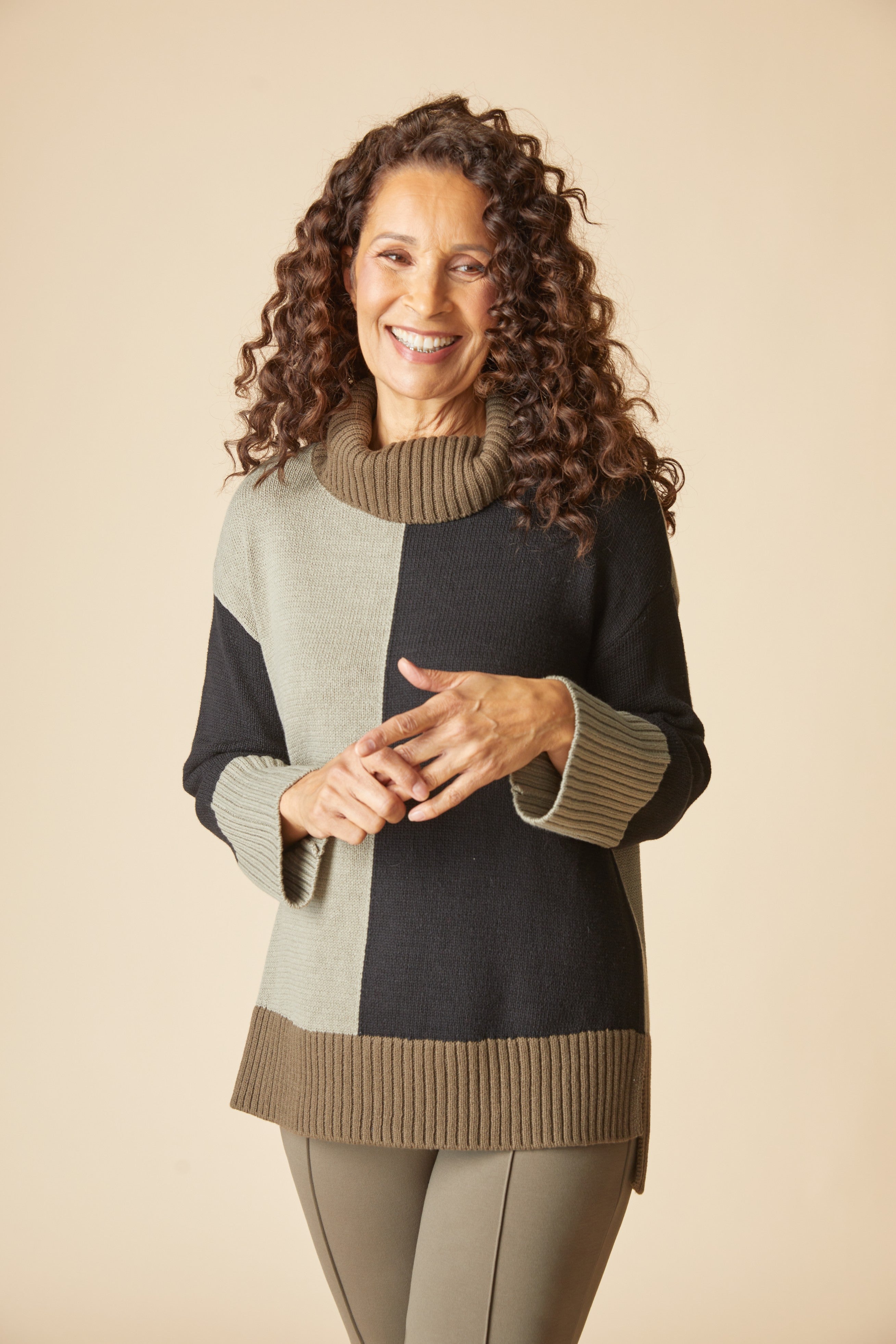 Yin Yang Mix It Up Tunic - Umber