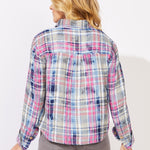 Hazy Plaid Weekend Shirt - Fuchsia