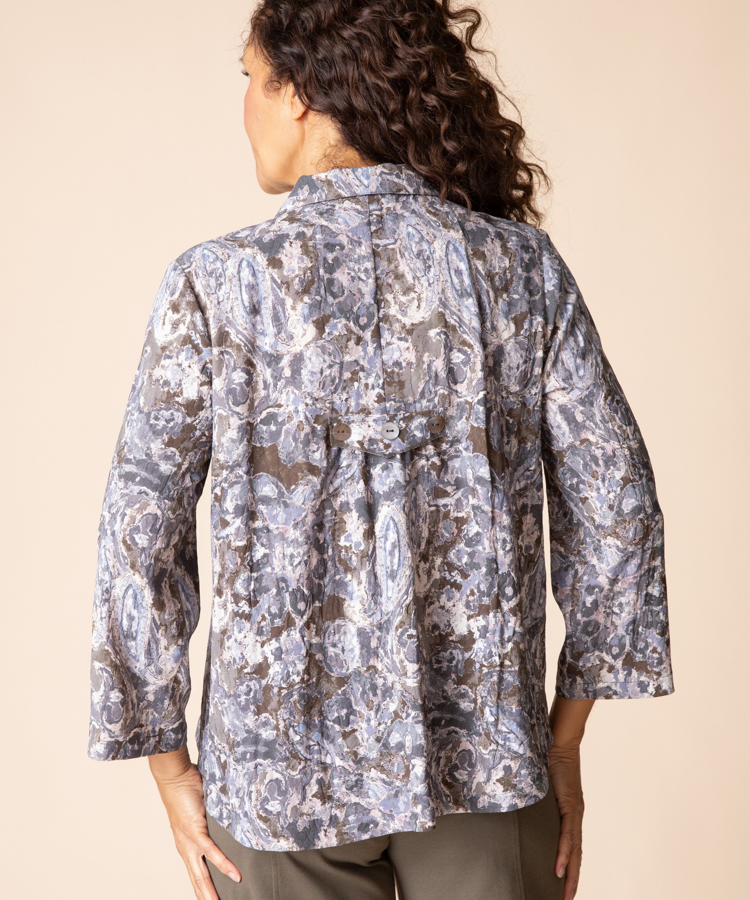 Destination Unknown Floral Pleat Back Jacket - Java