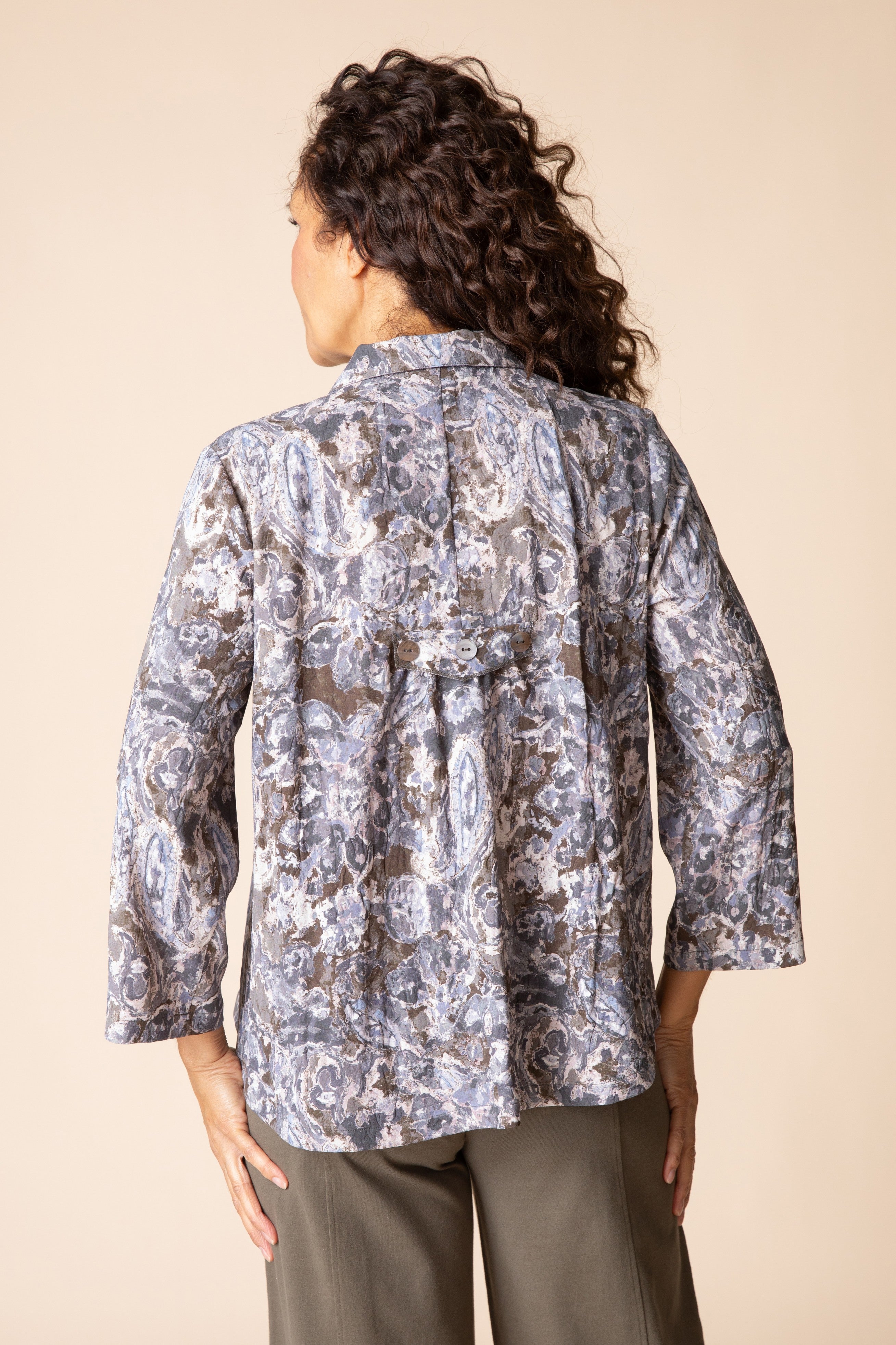 Destination Unknown Floral Pleat Back Jacket - Java