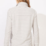Verona Stripe Primo Split Neck - Pearl