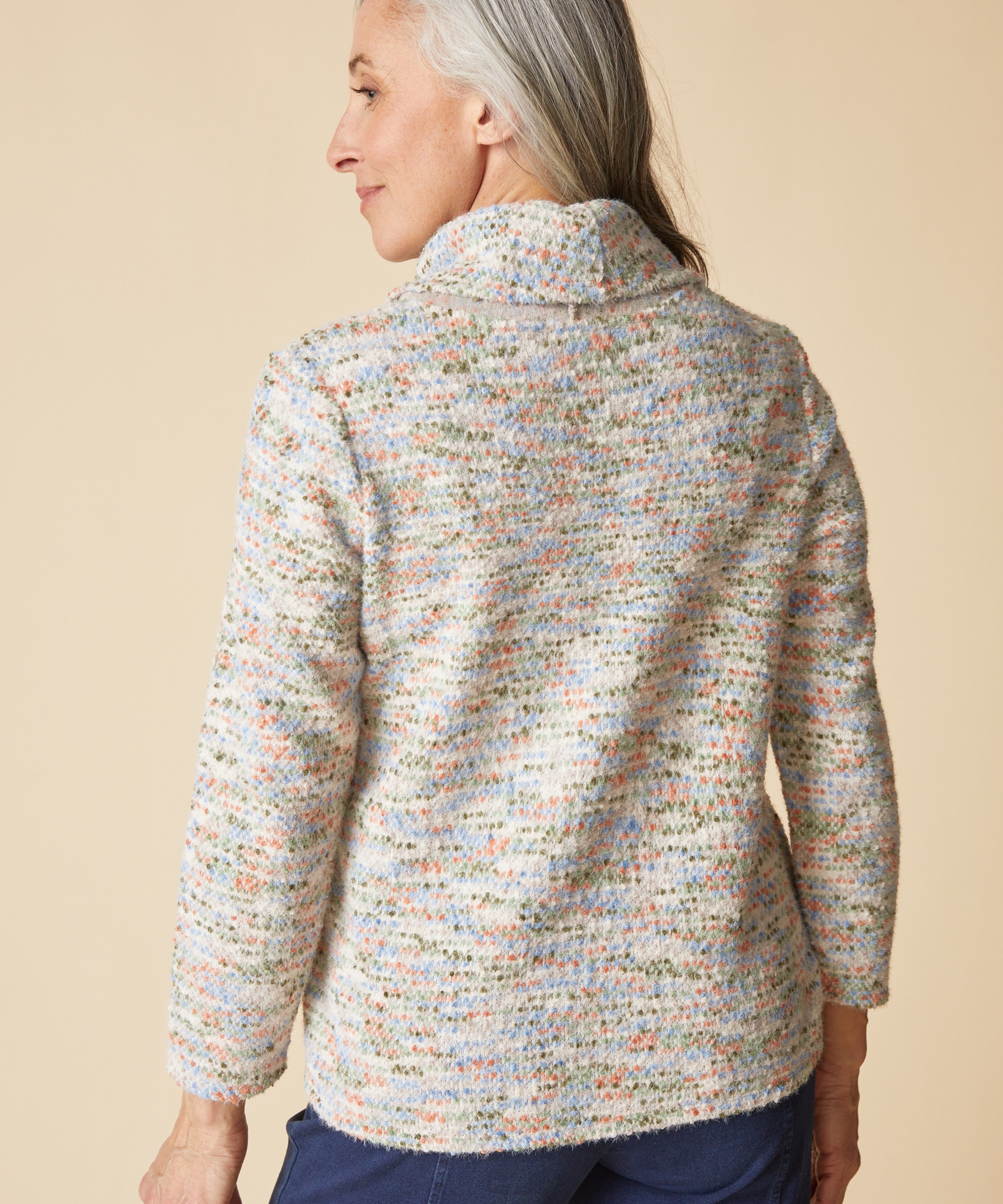 Soft Speckle Speckled Cowl Top - Dove
