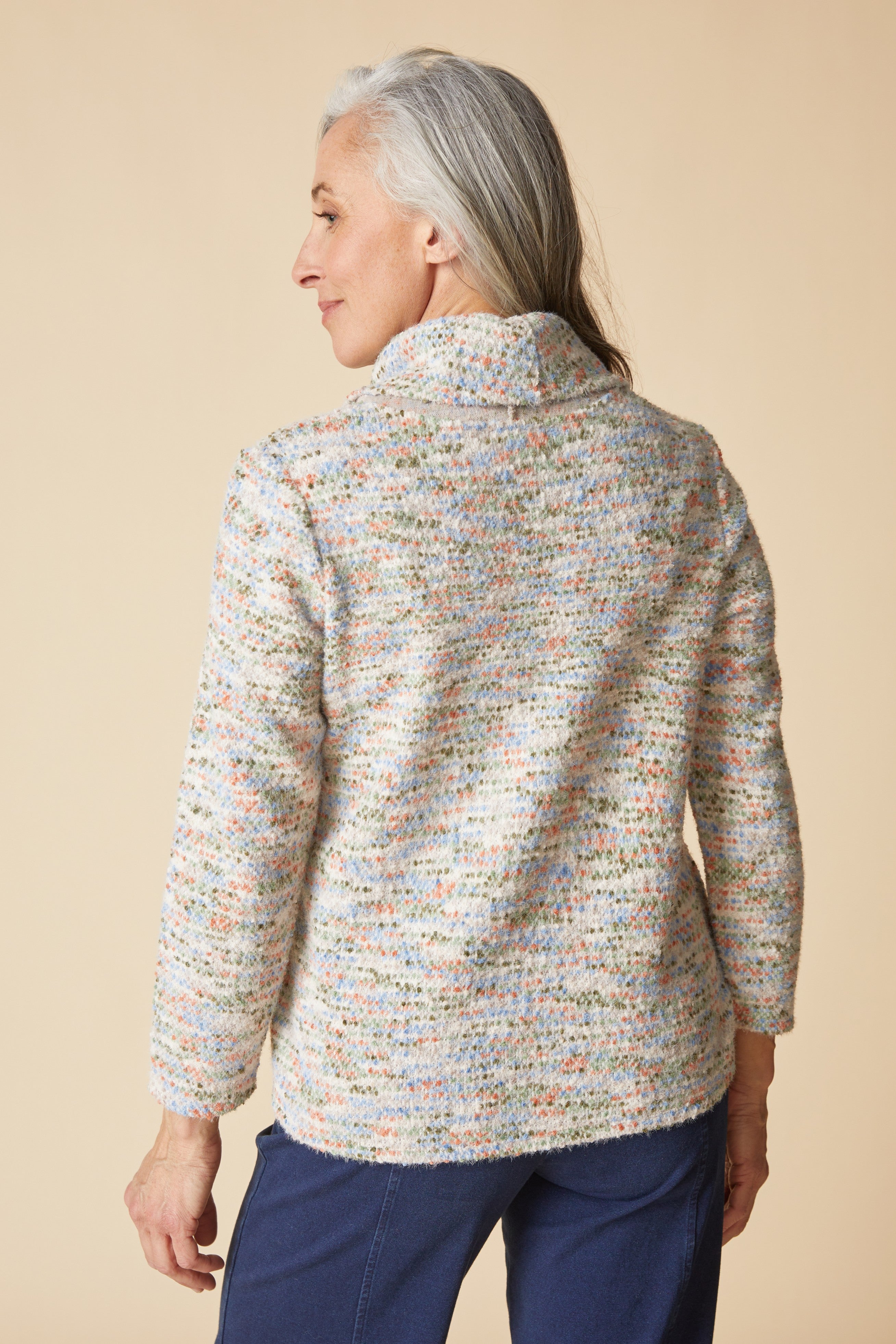 Soft Speckle Speckled Cowl Top - Dove