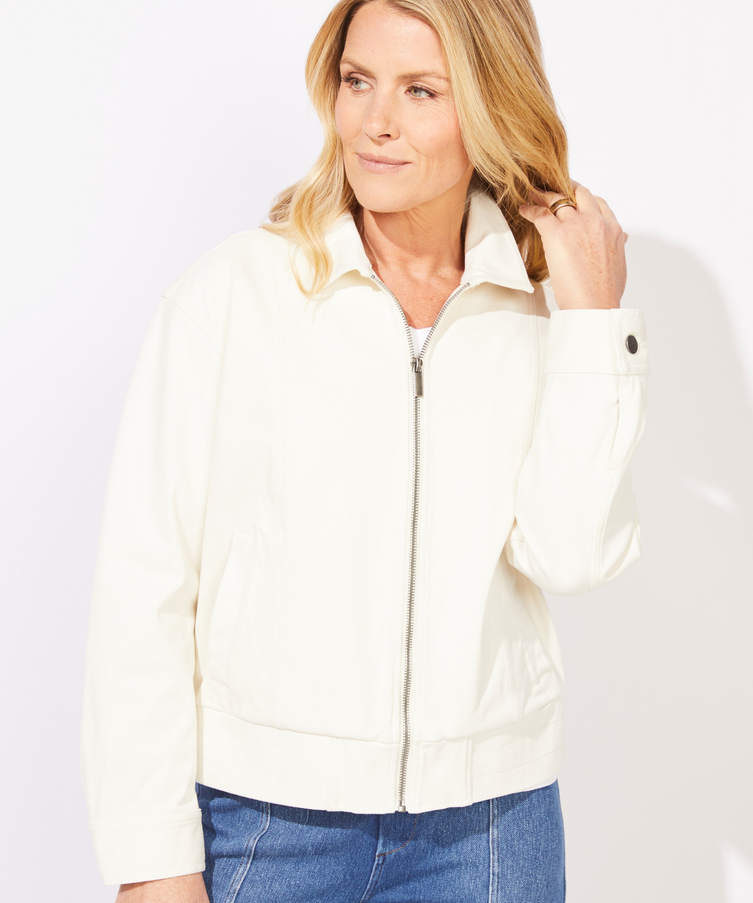 Knit Denim Boundless Jacket - Pearl