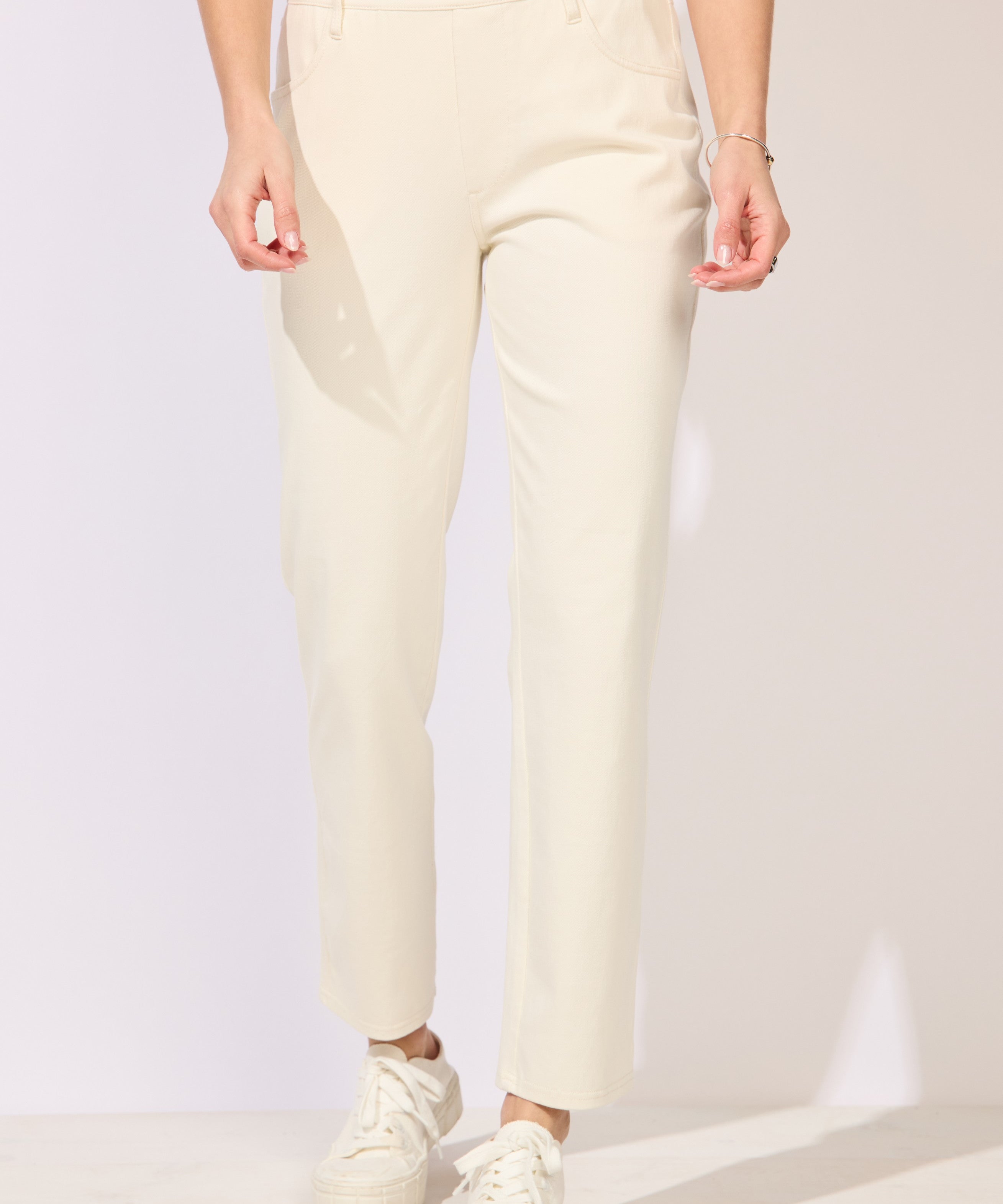 Comfort Knit Denim Straight Jean - Pearl