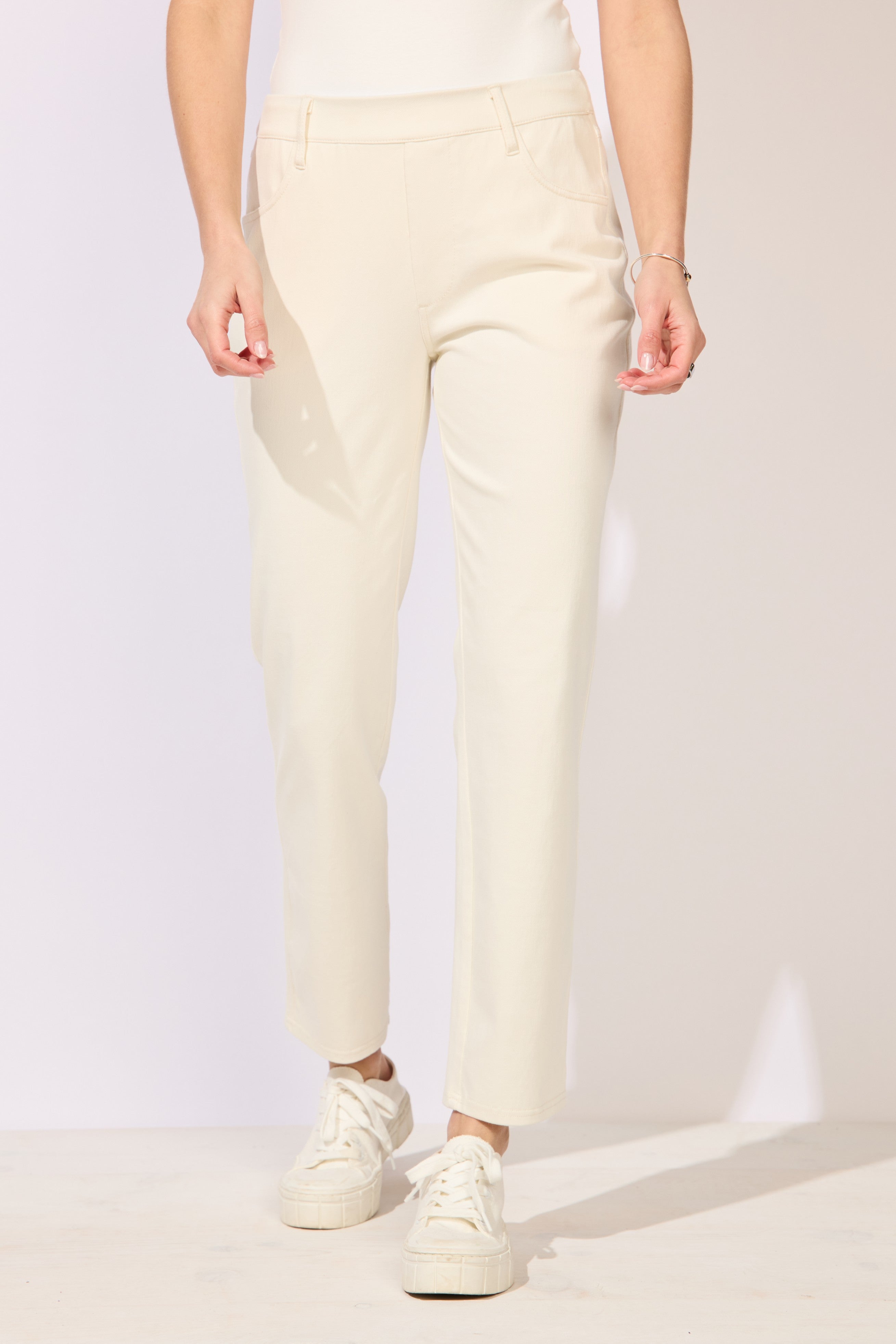 Comfort Knit Denim Straight Jean - Pearl