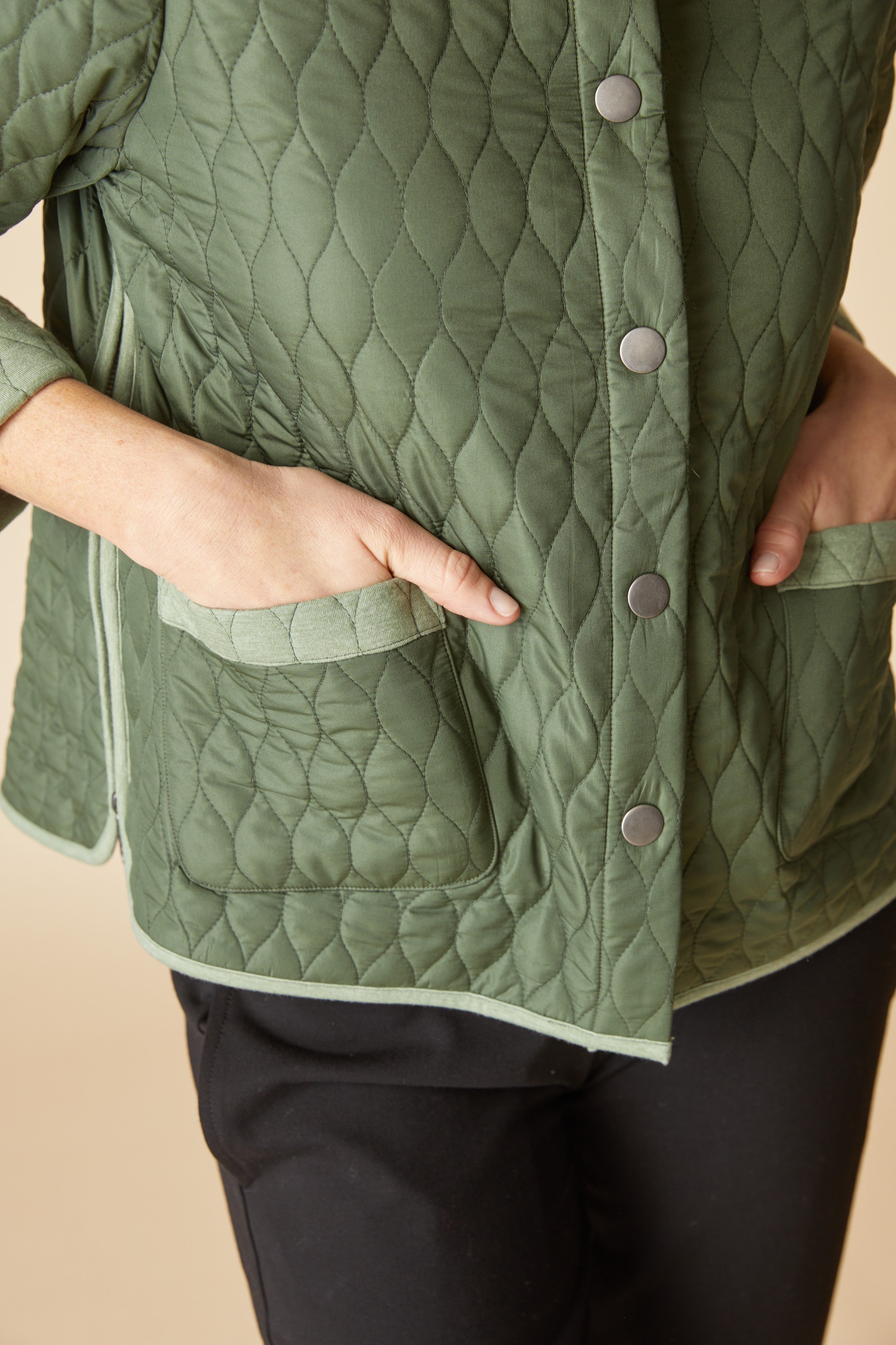 Double Faced Quilts Urban Jacket - Fern