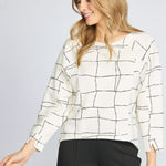 Featherlux Knit Print Pullover - Ivory
