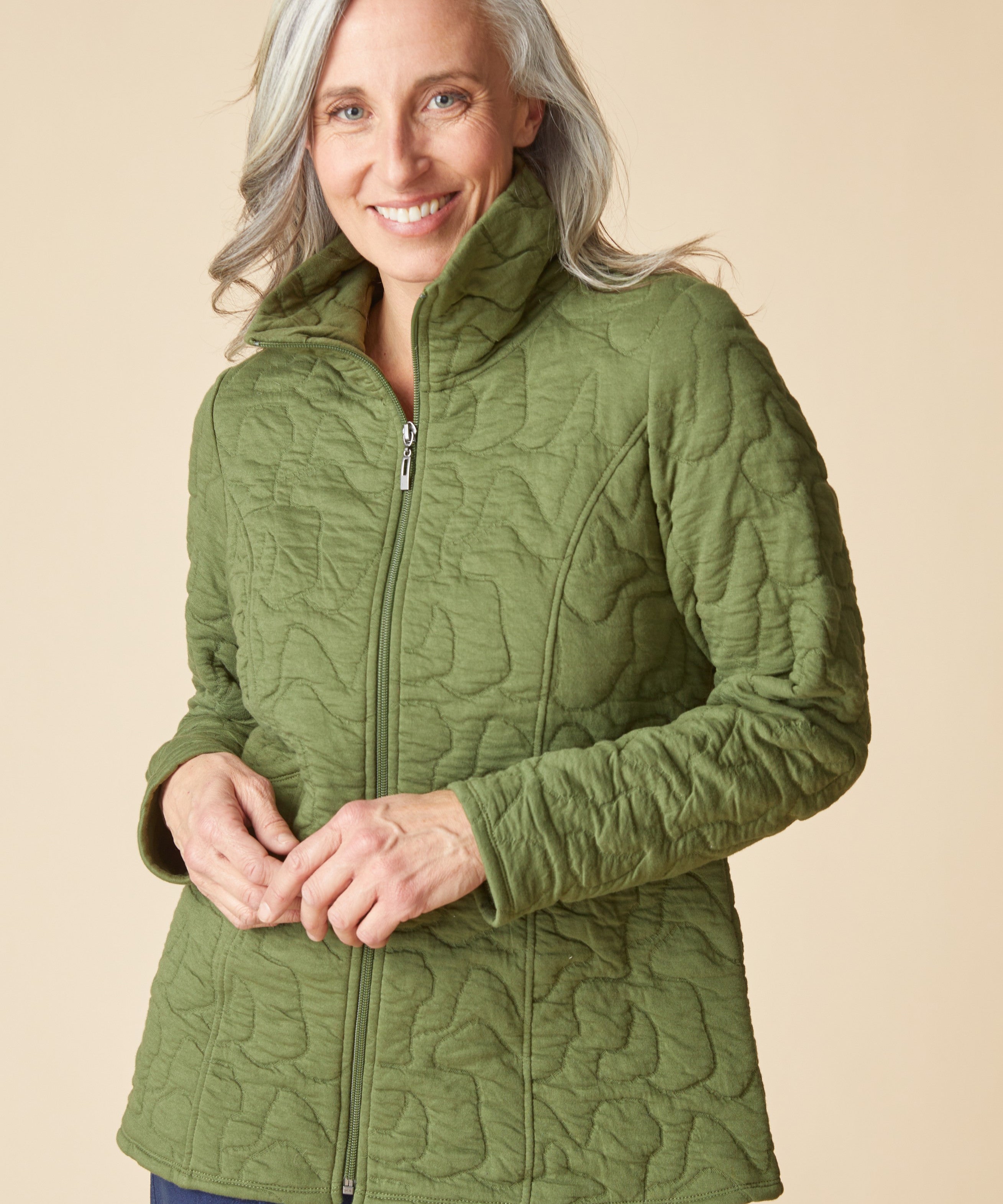 Cascade Quilt Shaped Coat - Fern