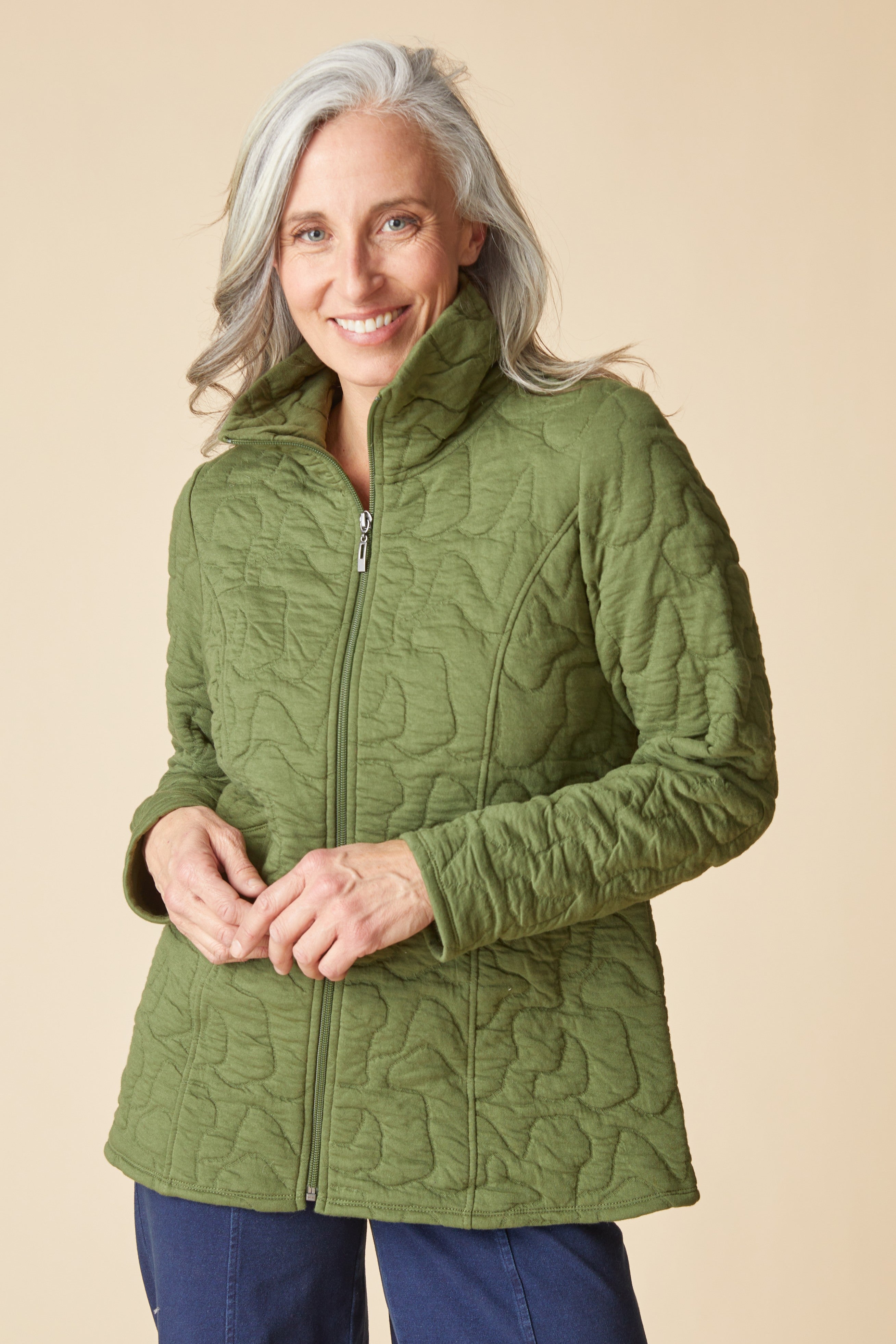 Cascade Quilt Shaped Coat - Fern