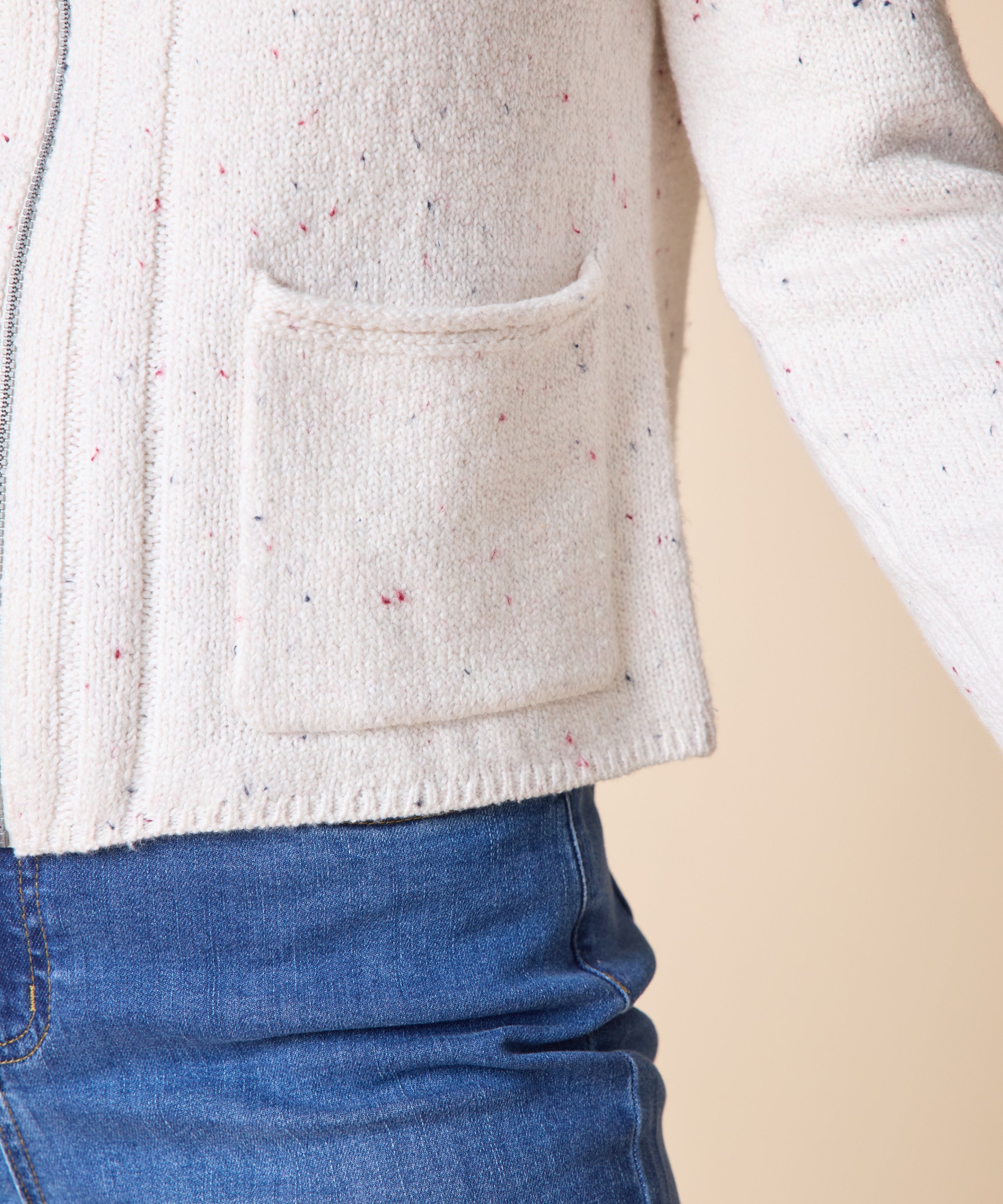 Harvest Tweed Birchwood Cardi - Winter White