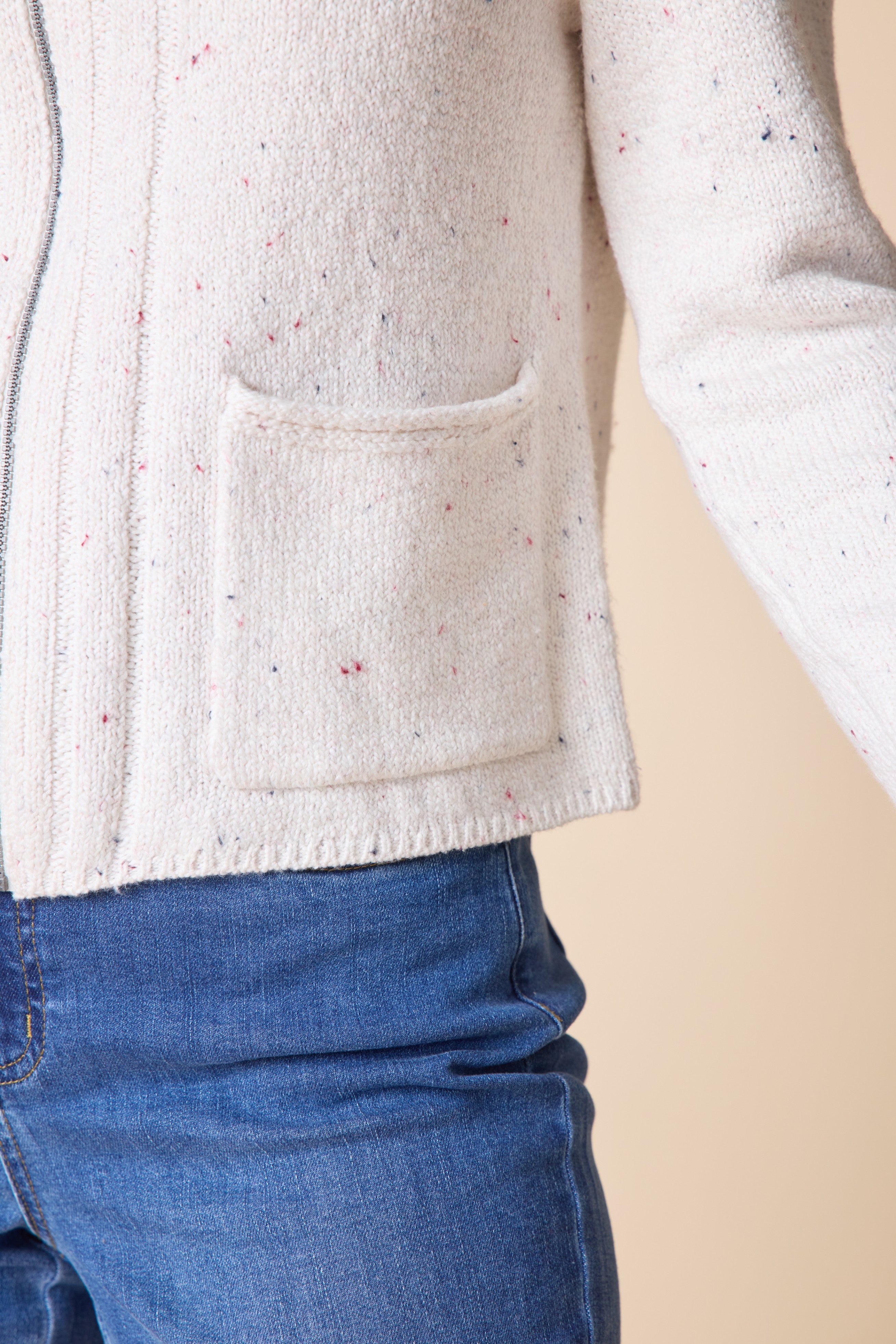 Harvest Tweed Birchwood Cardi - Winter White