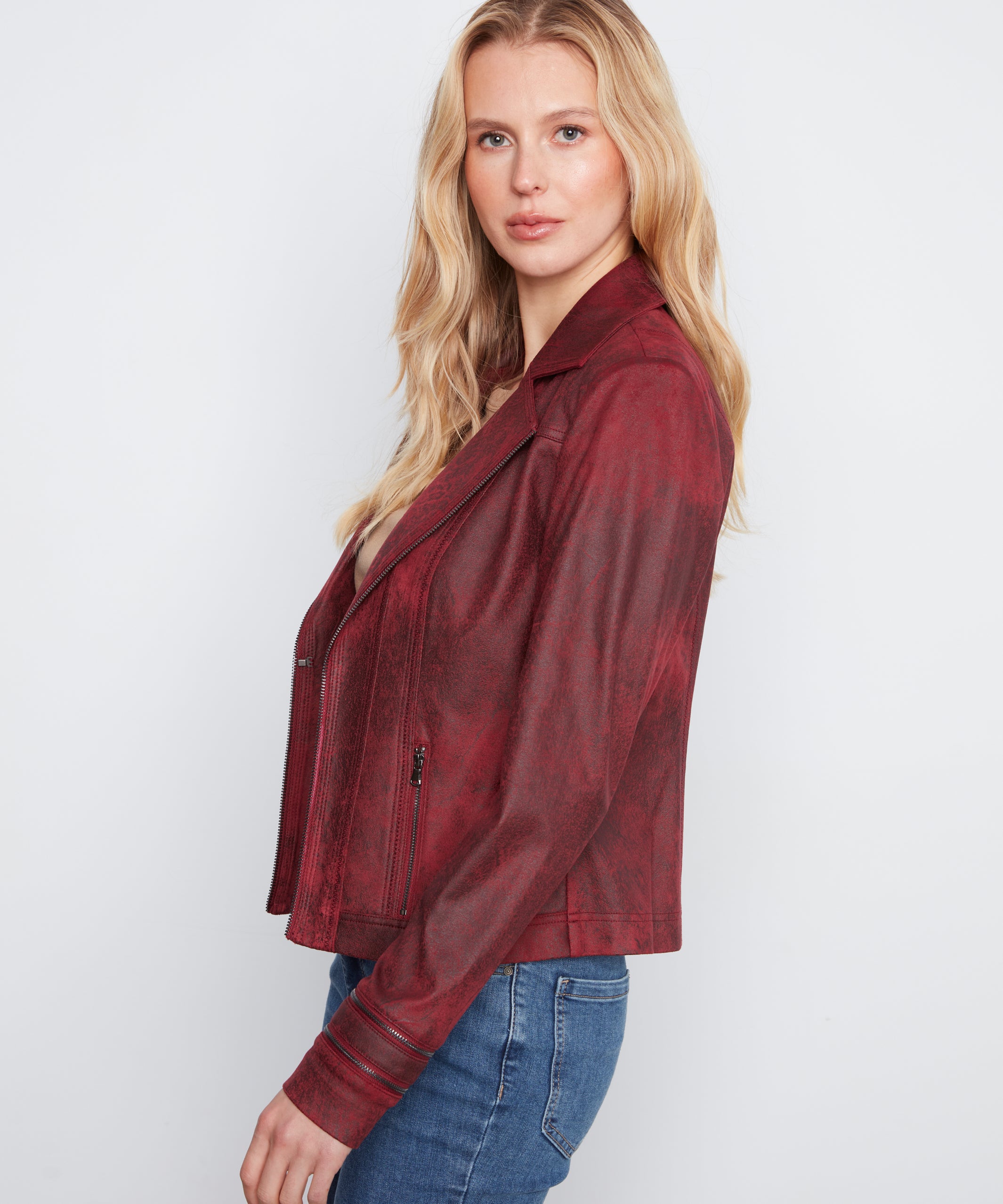 Vintage Faux Leather Merlot