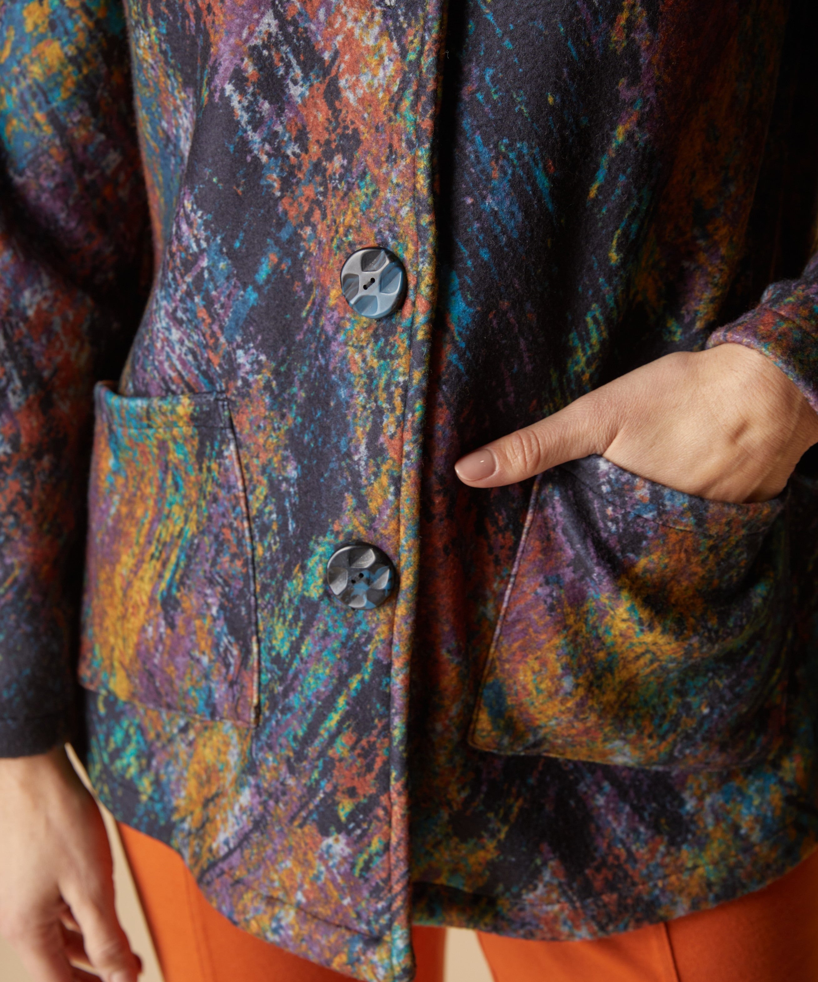 Sunset Fleece Swing Coat - Multi