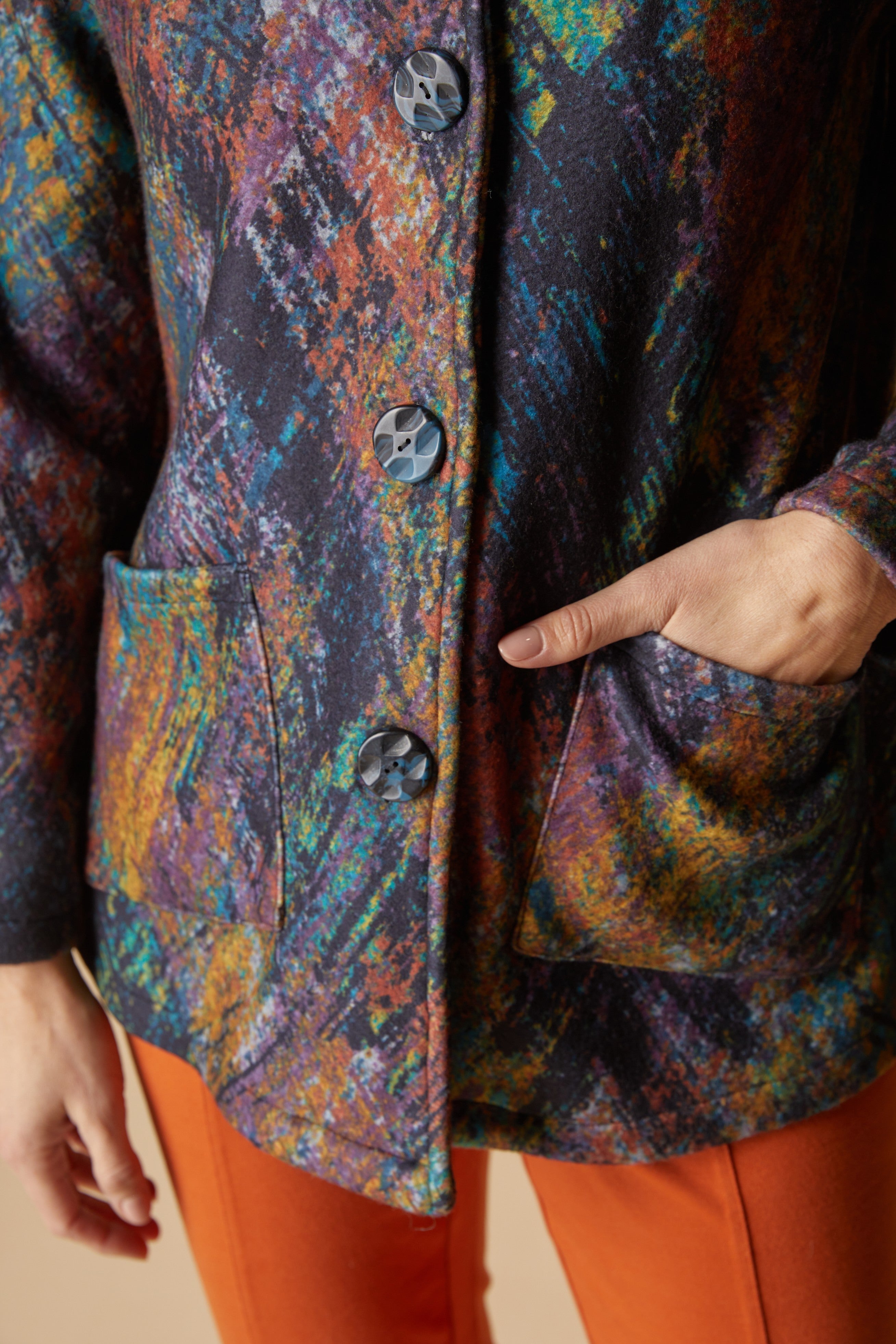 Sunset Fleece Swing Coat - Multi