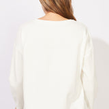 Destination Fleece Heart Pullover - Pearl