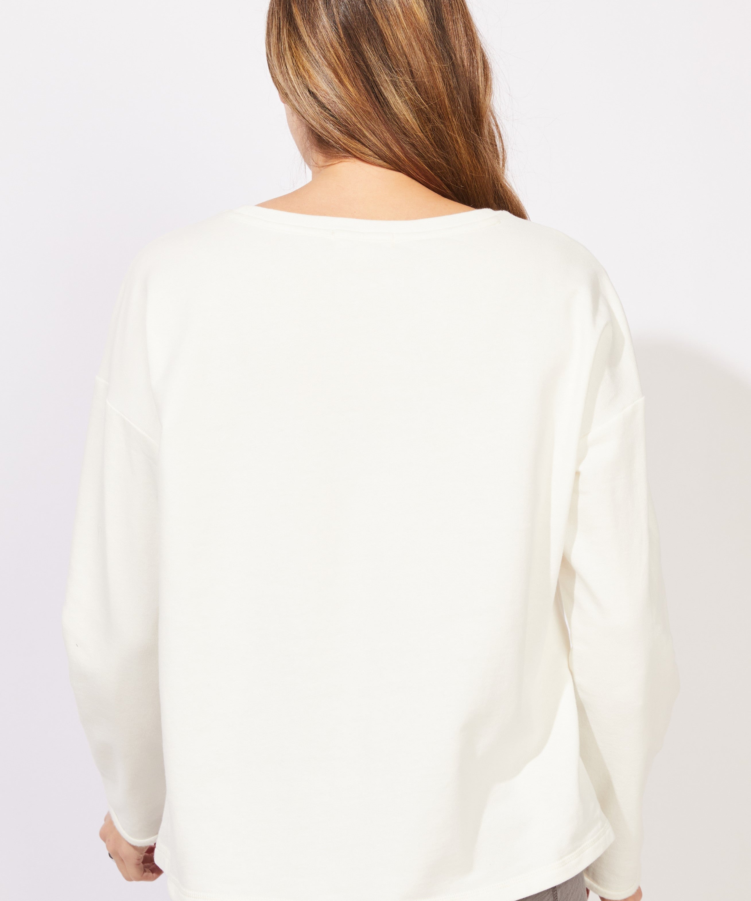 Destination Fleece Heart Pullover - Pearl