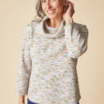 Soft Speckle Speckled Cowl Top - Dove