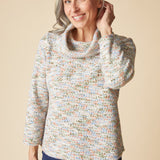Soft Speckle Speckled Cowl Top - Dove