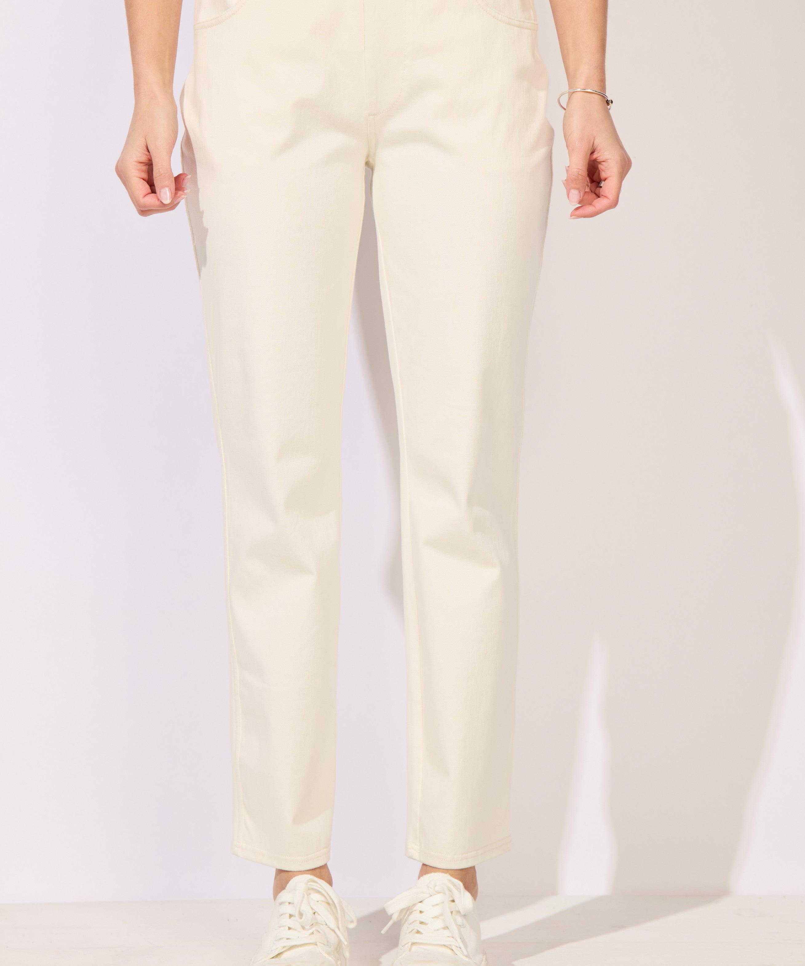 Comfort Knit Denim Straight Jean - Pearl