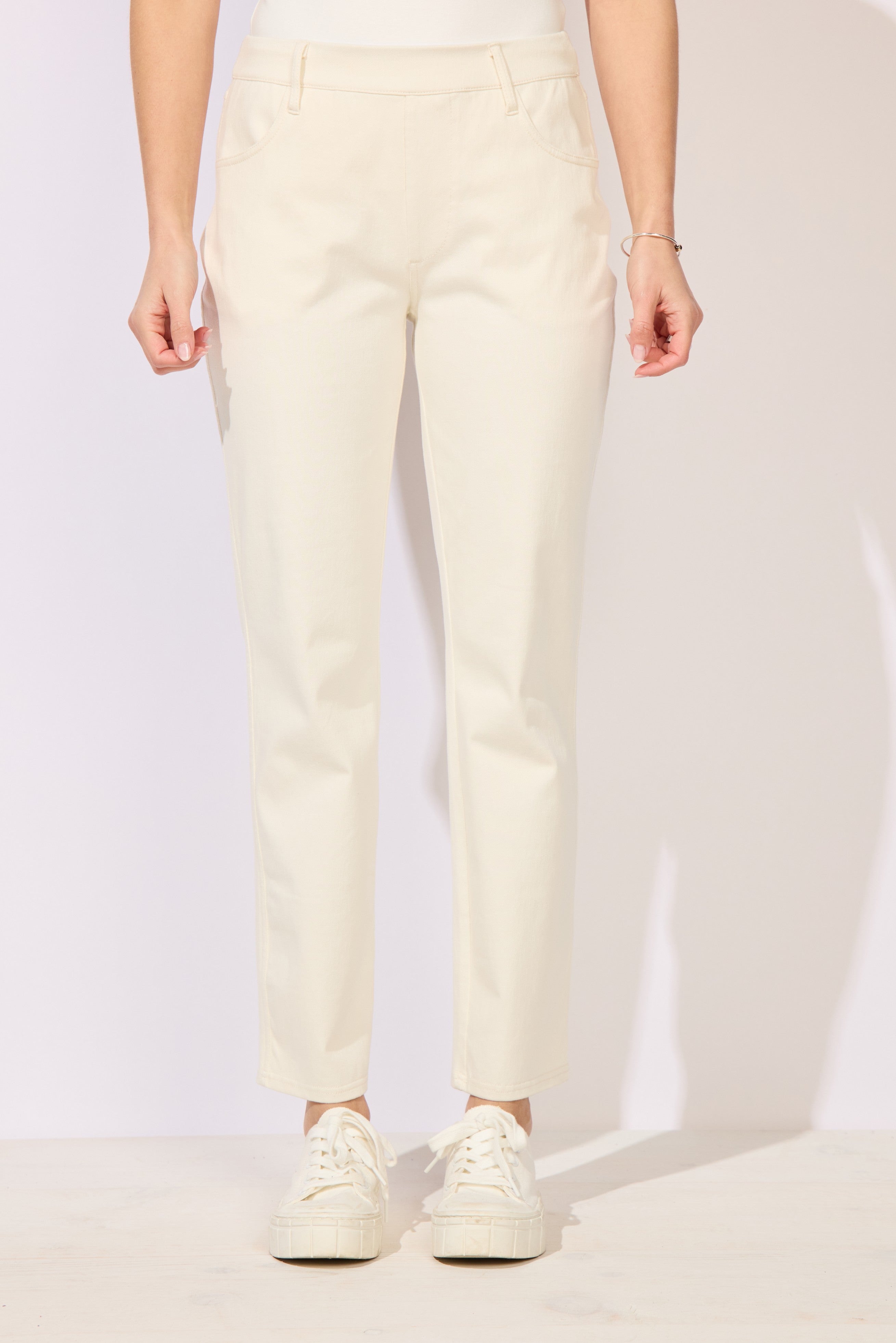 Comfort Knit Denim Straight Jean - Pearl