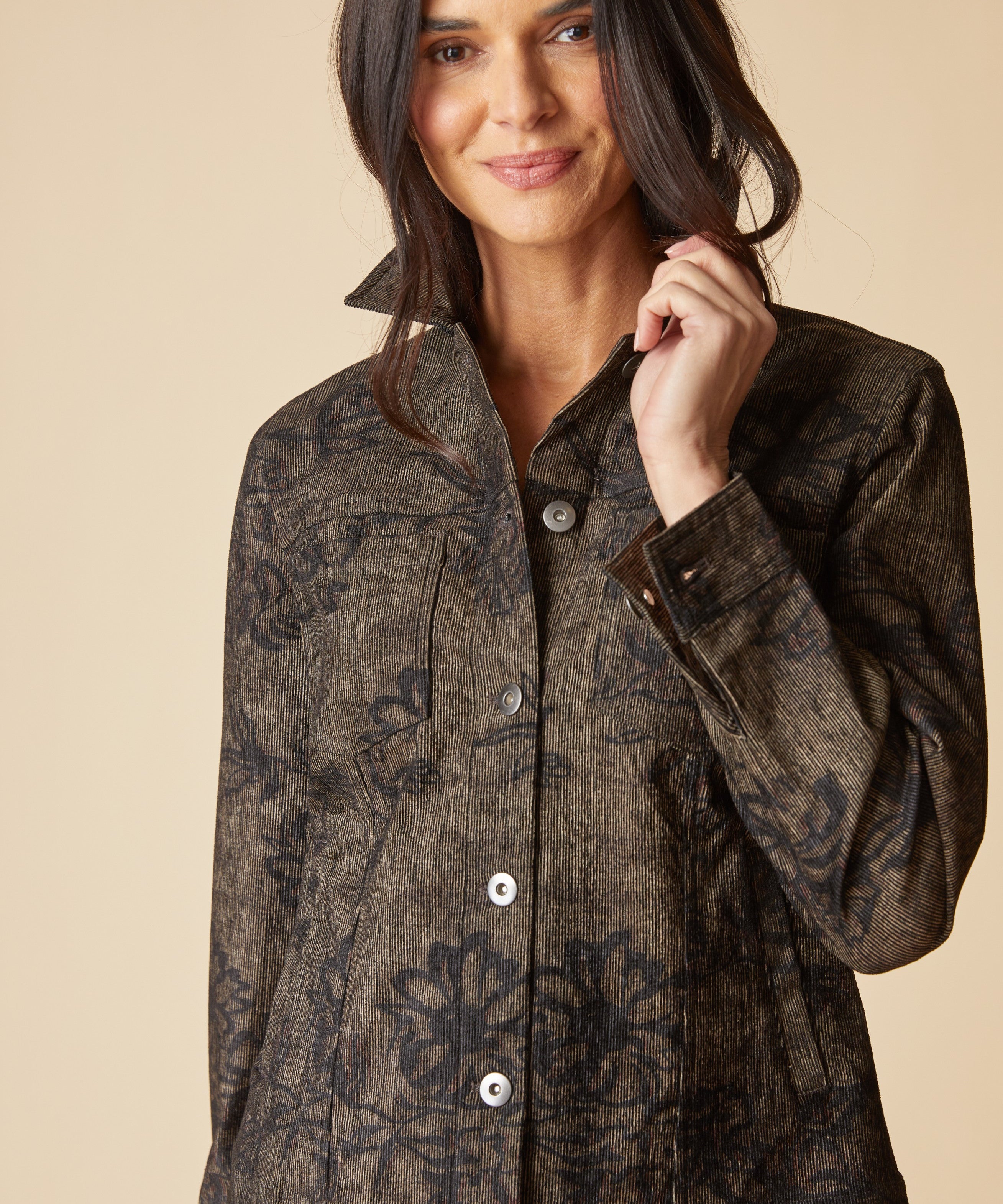 Luxe Cord Boyfriend Jacket - Umber