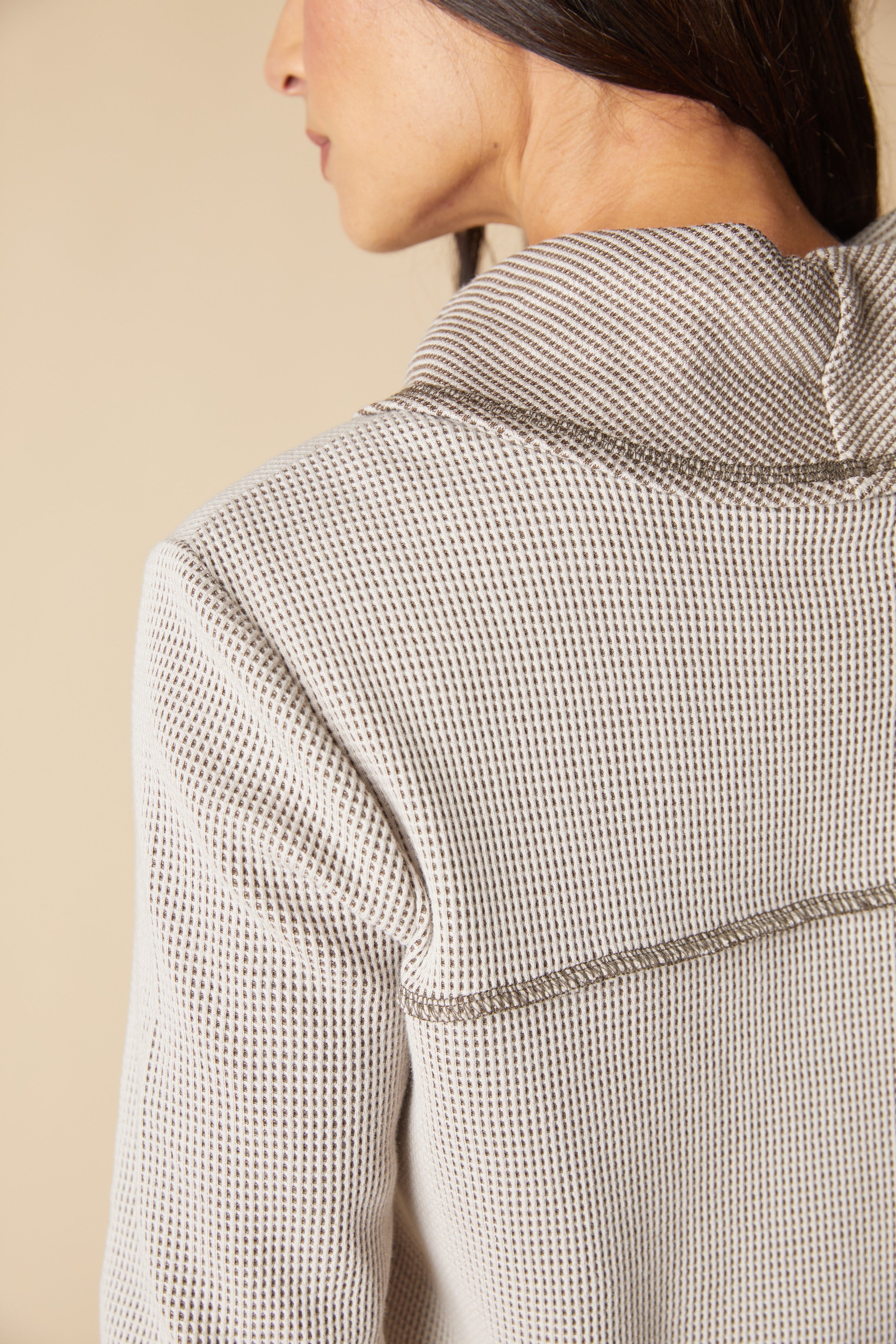 Opposites Attract Contrast Cowl Tunic - Dove
