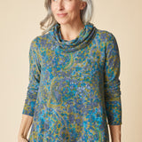 Super Soft Fleece Cozy Cowl Top - Lagoon