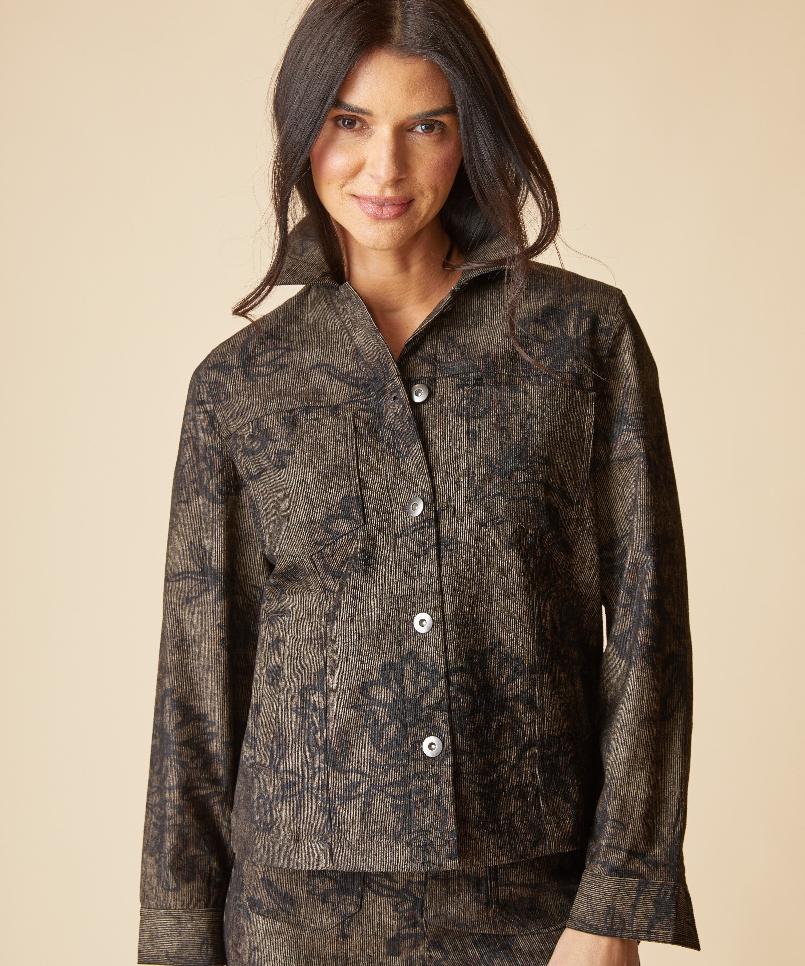 Luxe Cord Boyfriend Jacket - Umber