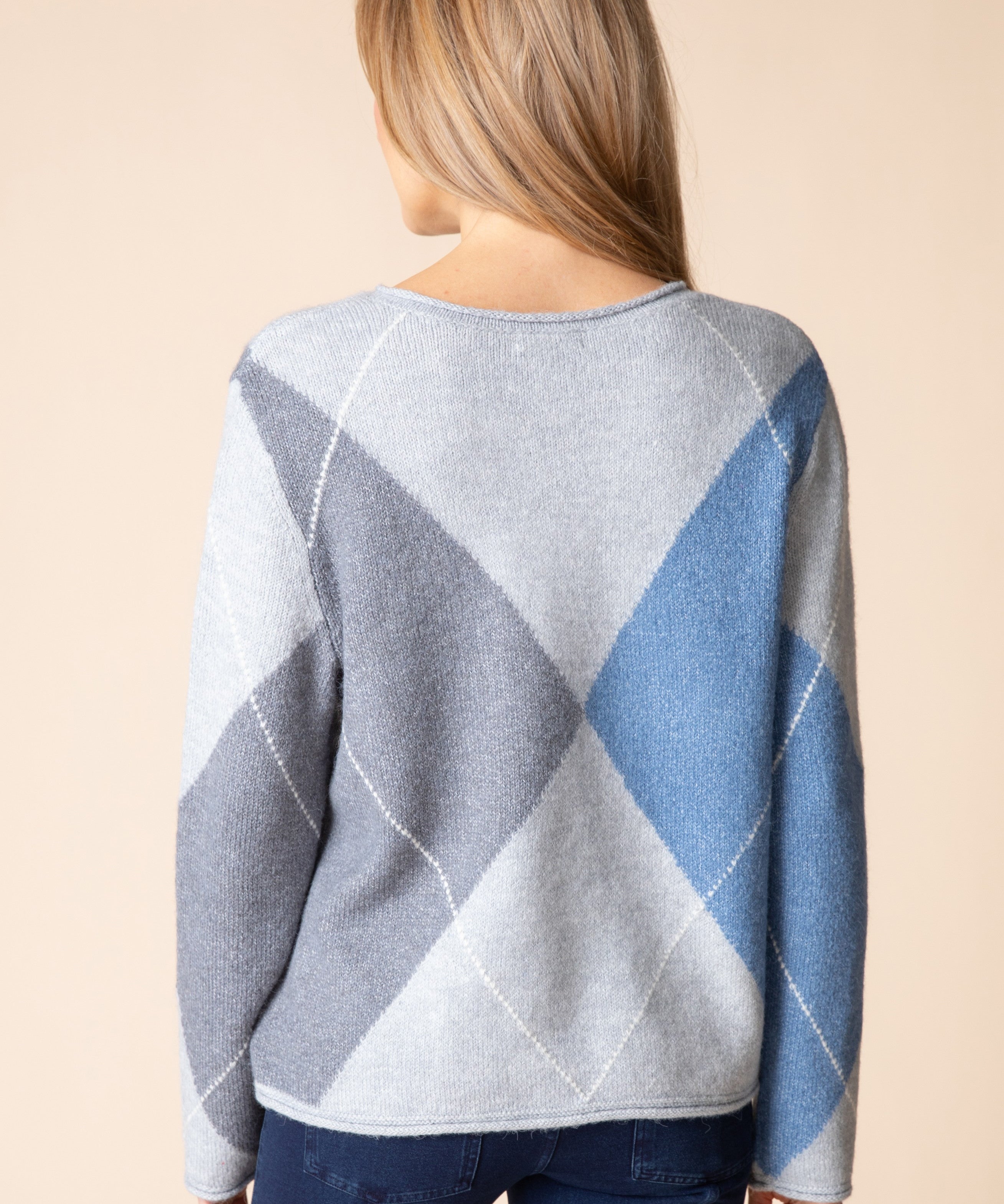 Alpine Argyle Pullover - Mist
