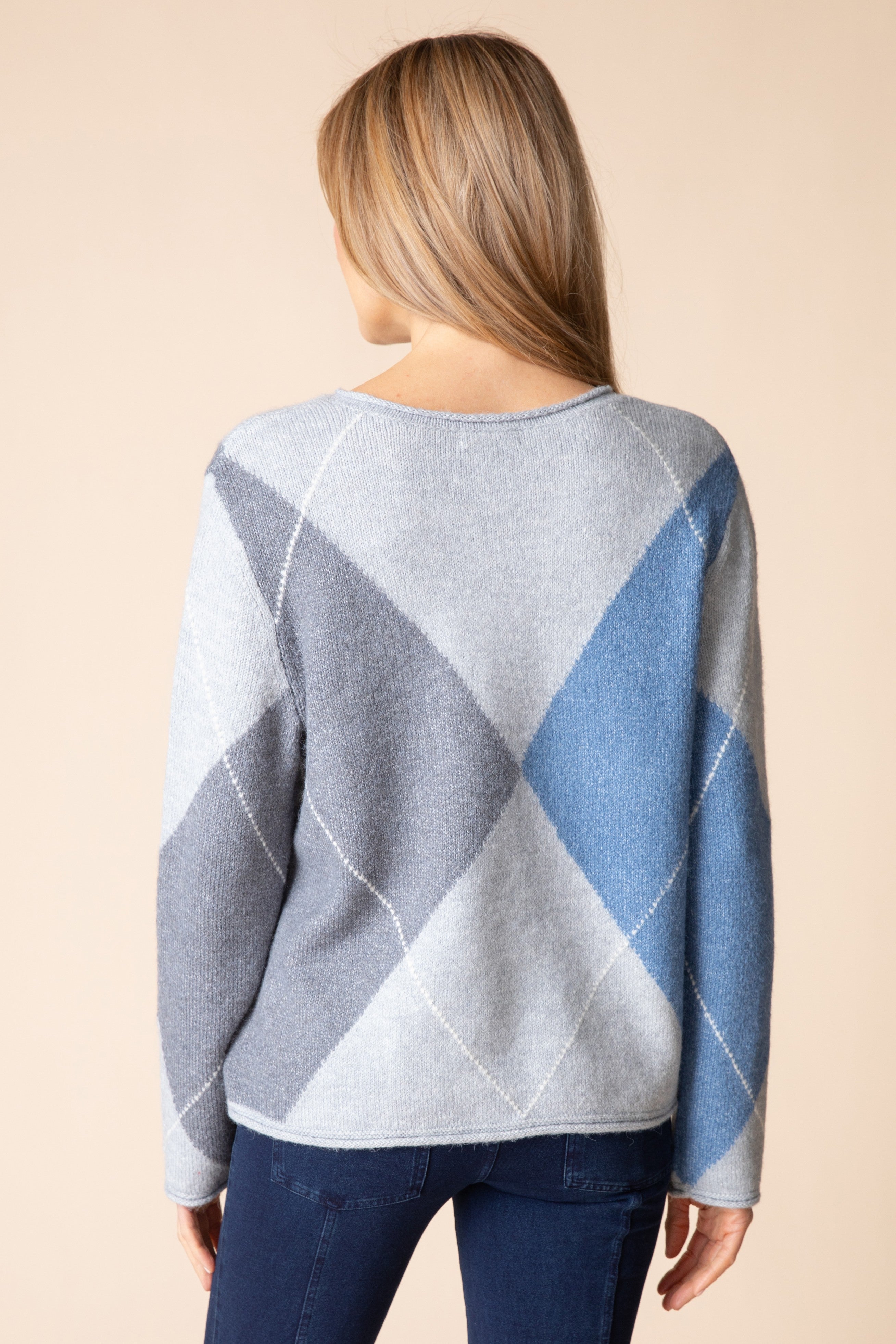 Alpine Argyle Pullover - Mist