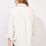 Heather Fleece Shacket - Pearl
