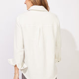 Heather Fleece Shacket - Pearl