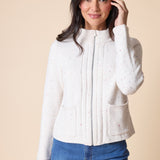 Harvest Tweed Birchwood Cardi - Winter White