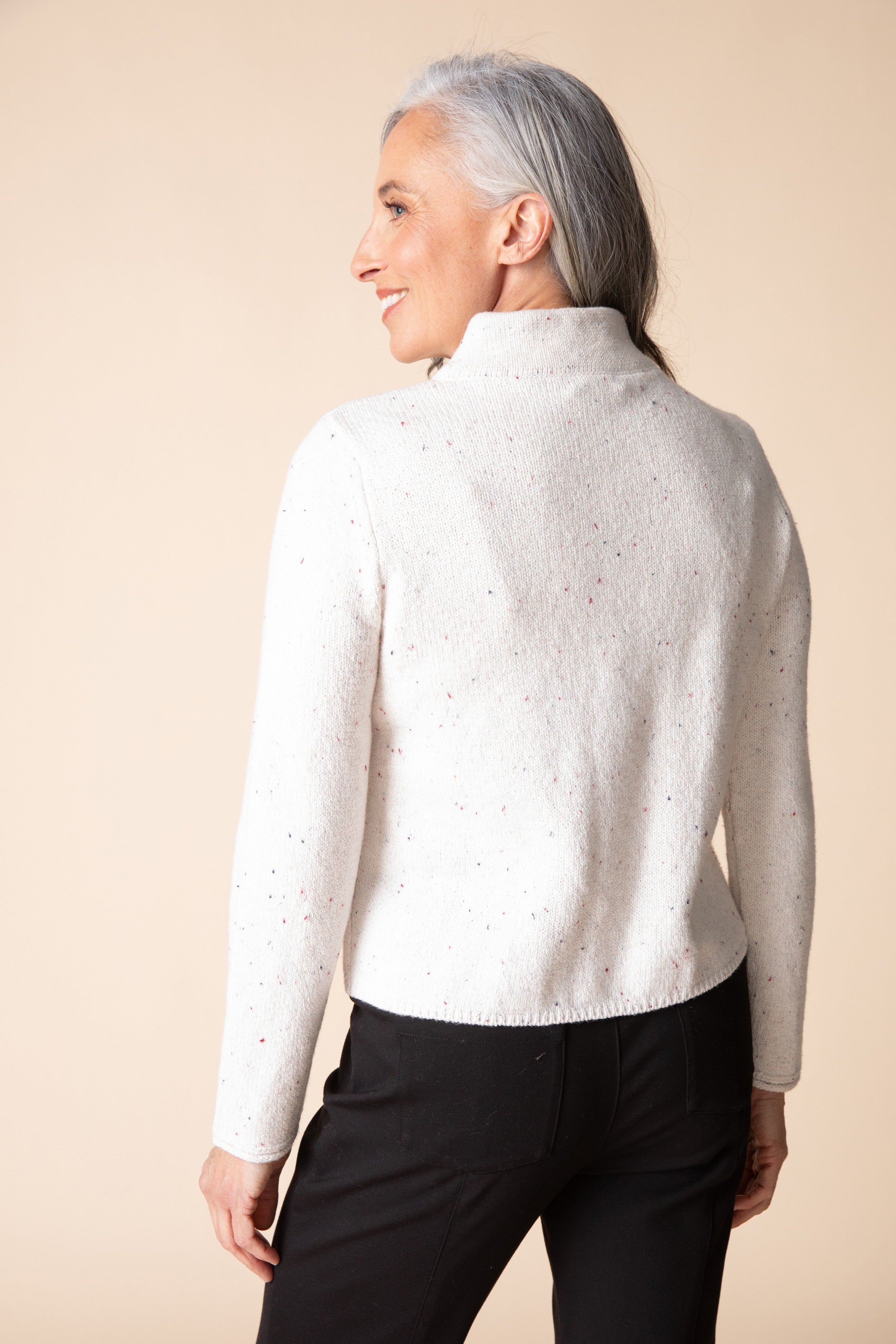 Harvest Tweed Birchwood Cardi - Winter White