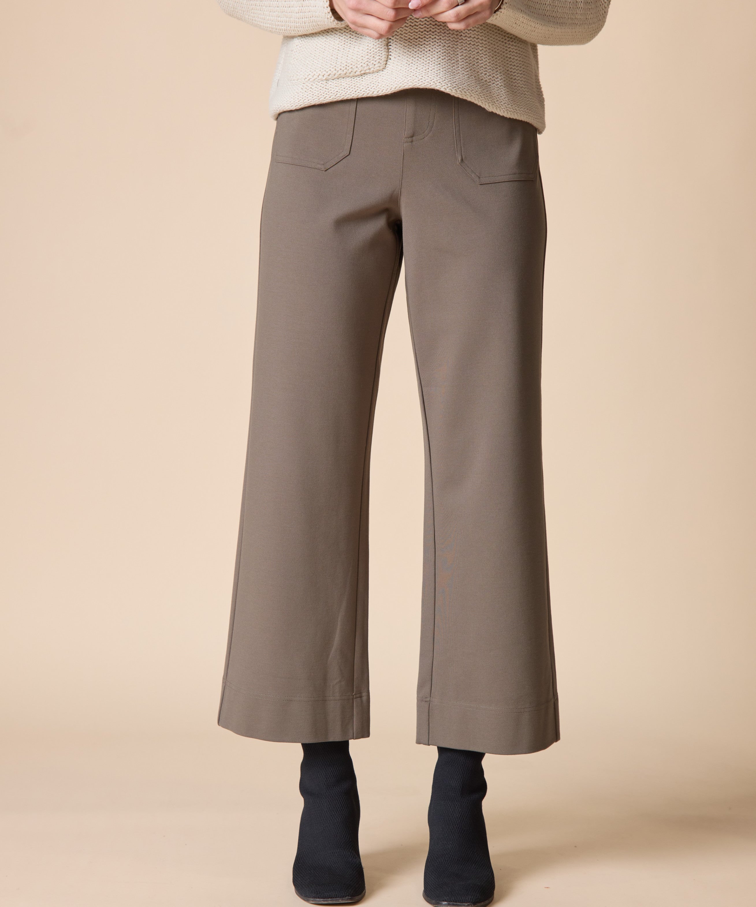 Luxe Ponte Flood Pant - Umber