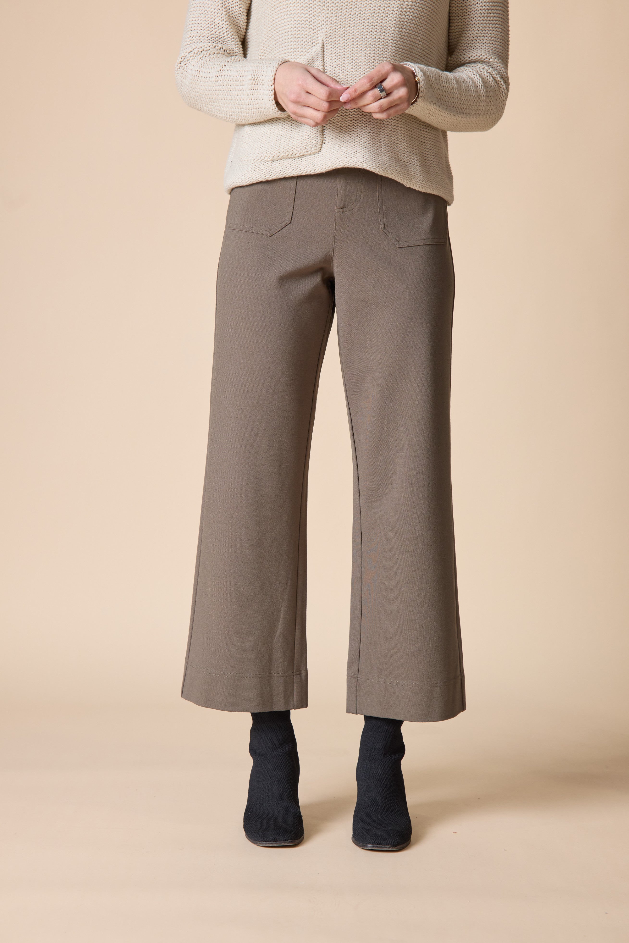 Luxe Ponte Flood Pant - Umber