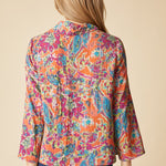 Destination Unknown Floral Drape Collar Top - Burnt Sienna