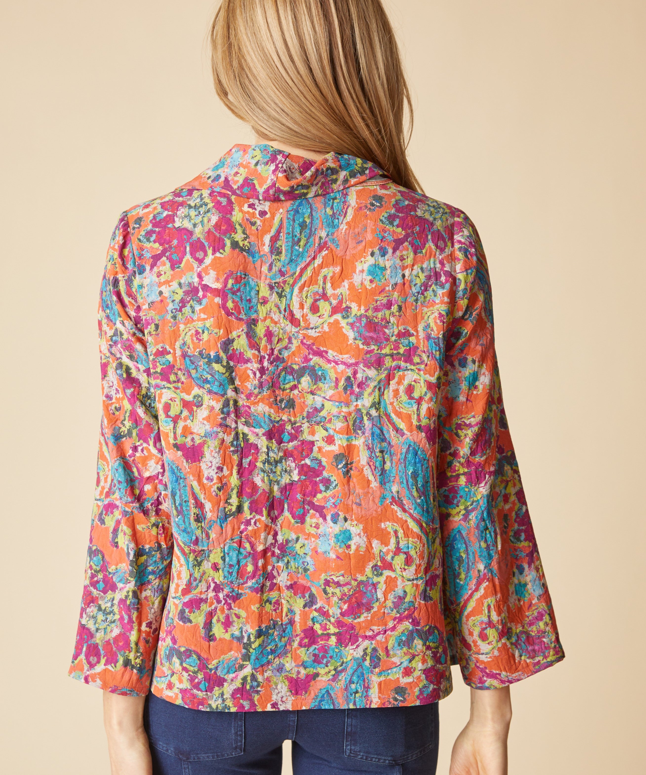 Destination Unknown Floral Drape Collar Top - Burnt Sienna