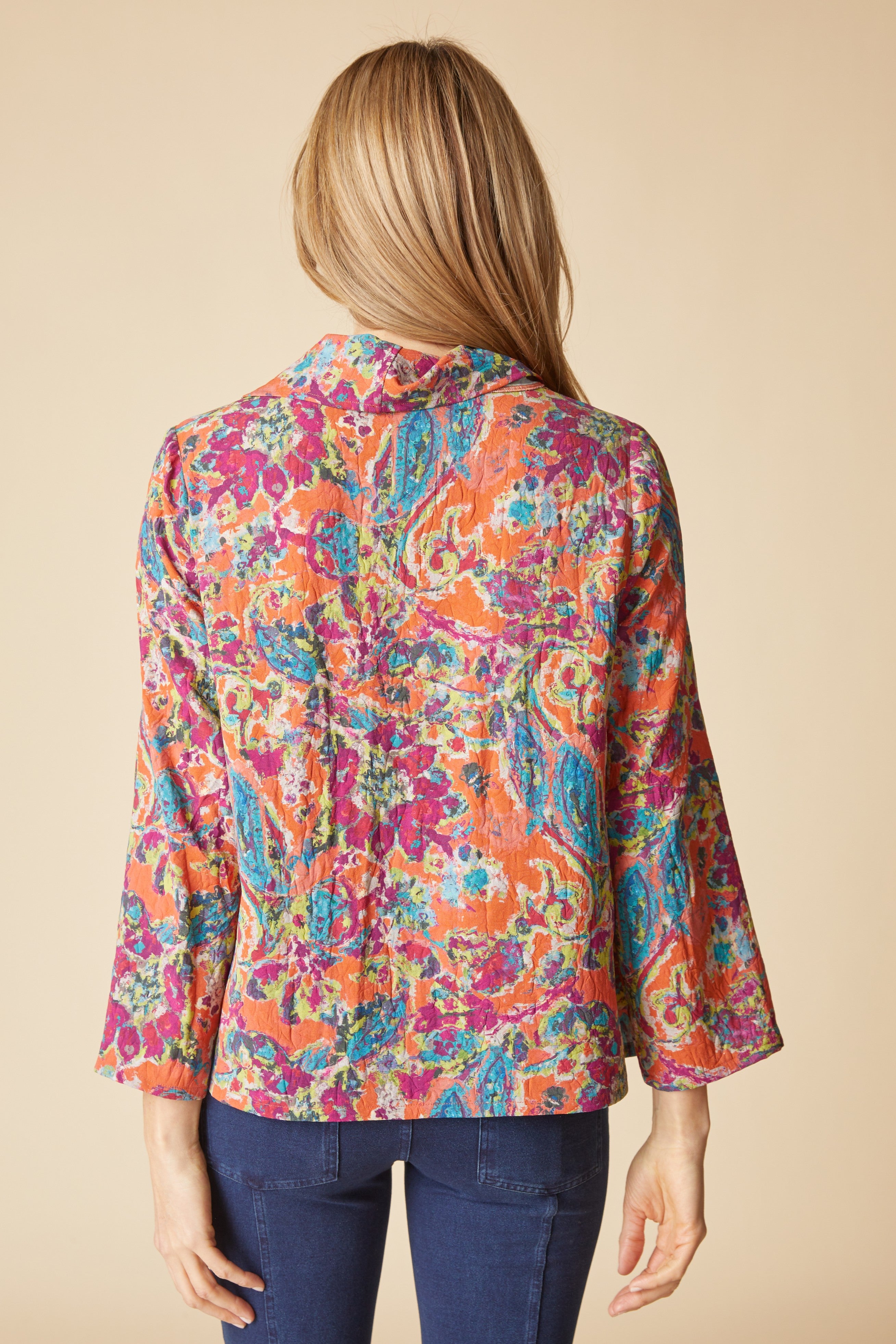 Destination Unknown Floral Drape Collar Top - Burnt Sienna