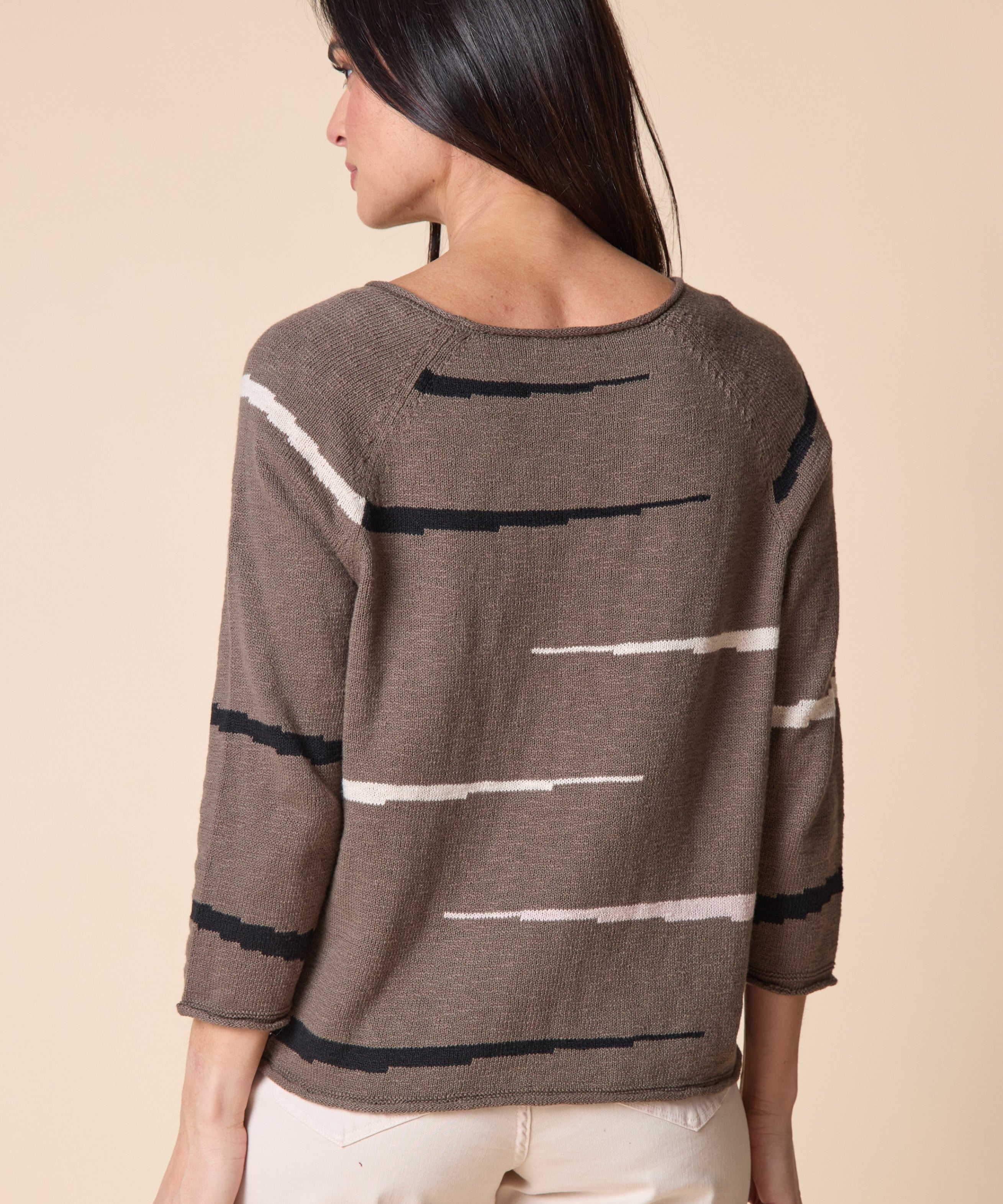 Autumn Cotton Raglan Pullover - Umber
