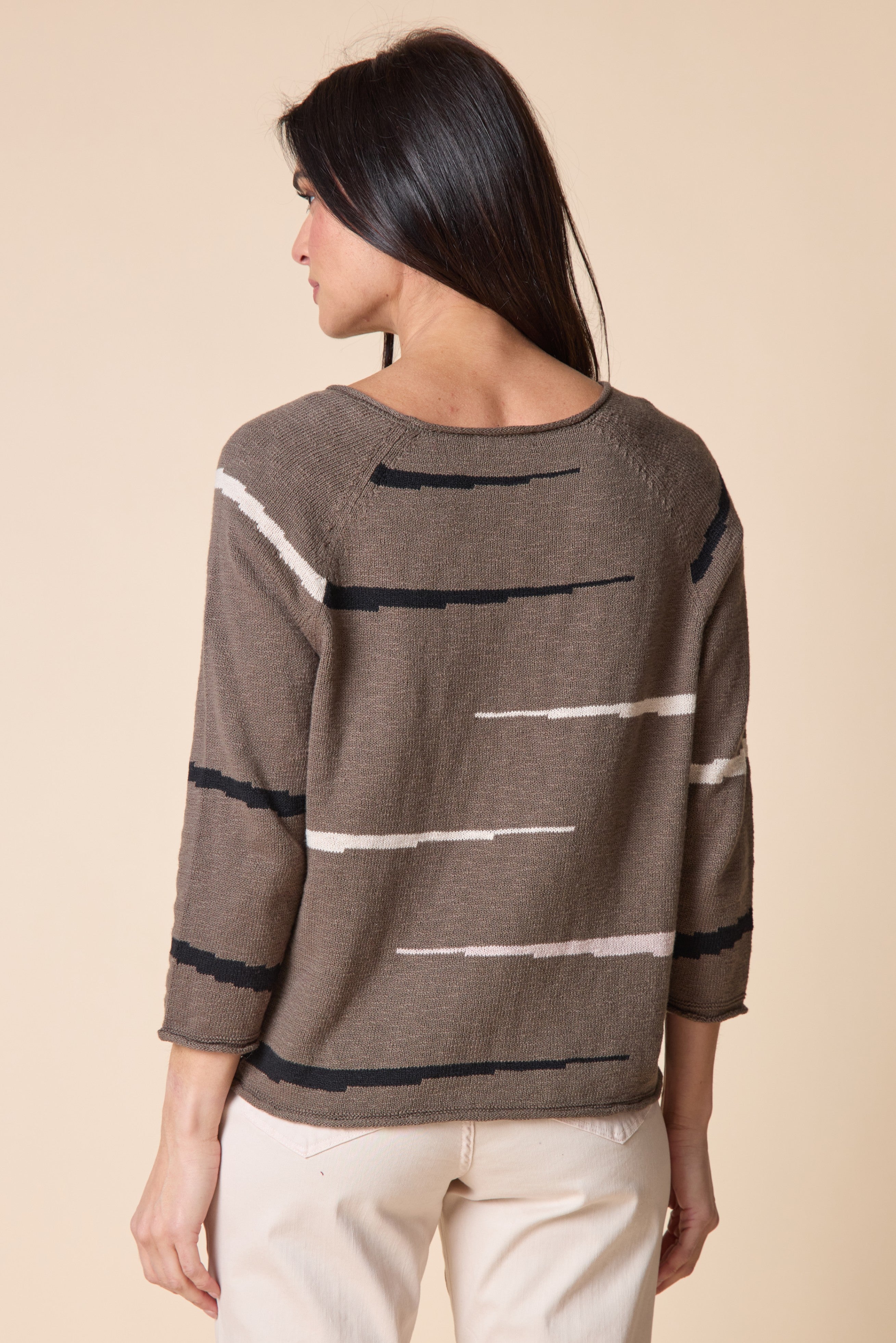 Autumn Cotton Raglan Pullover - Umber