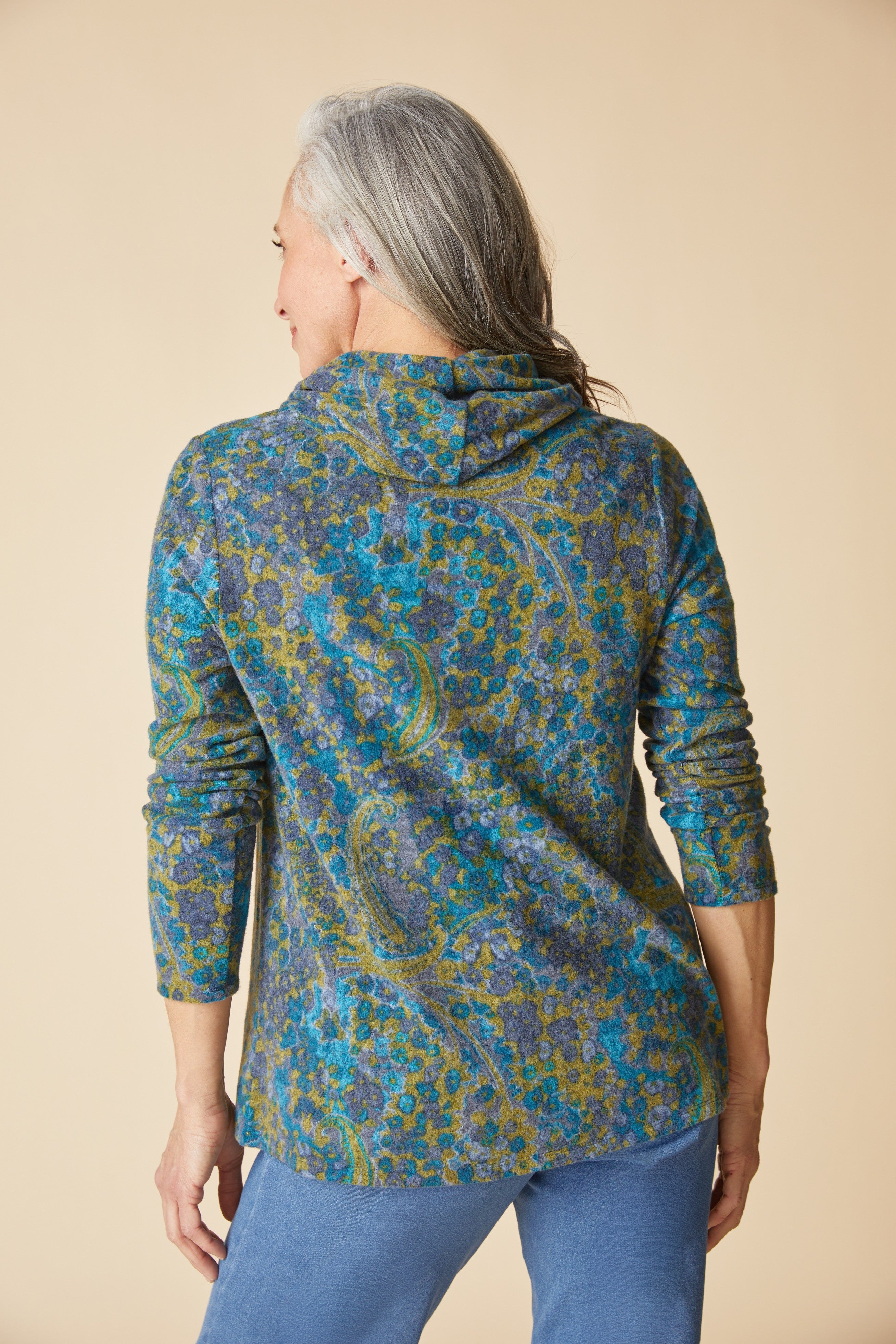 Super Soft Fleece Cozy Cowl Top - Lagoon