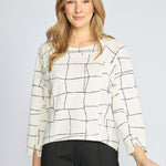 Featherlux Knit Print Pullover - Ivory