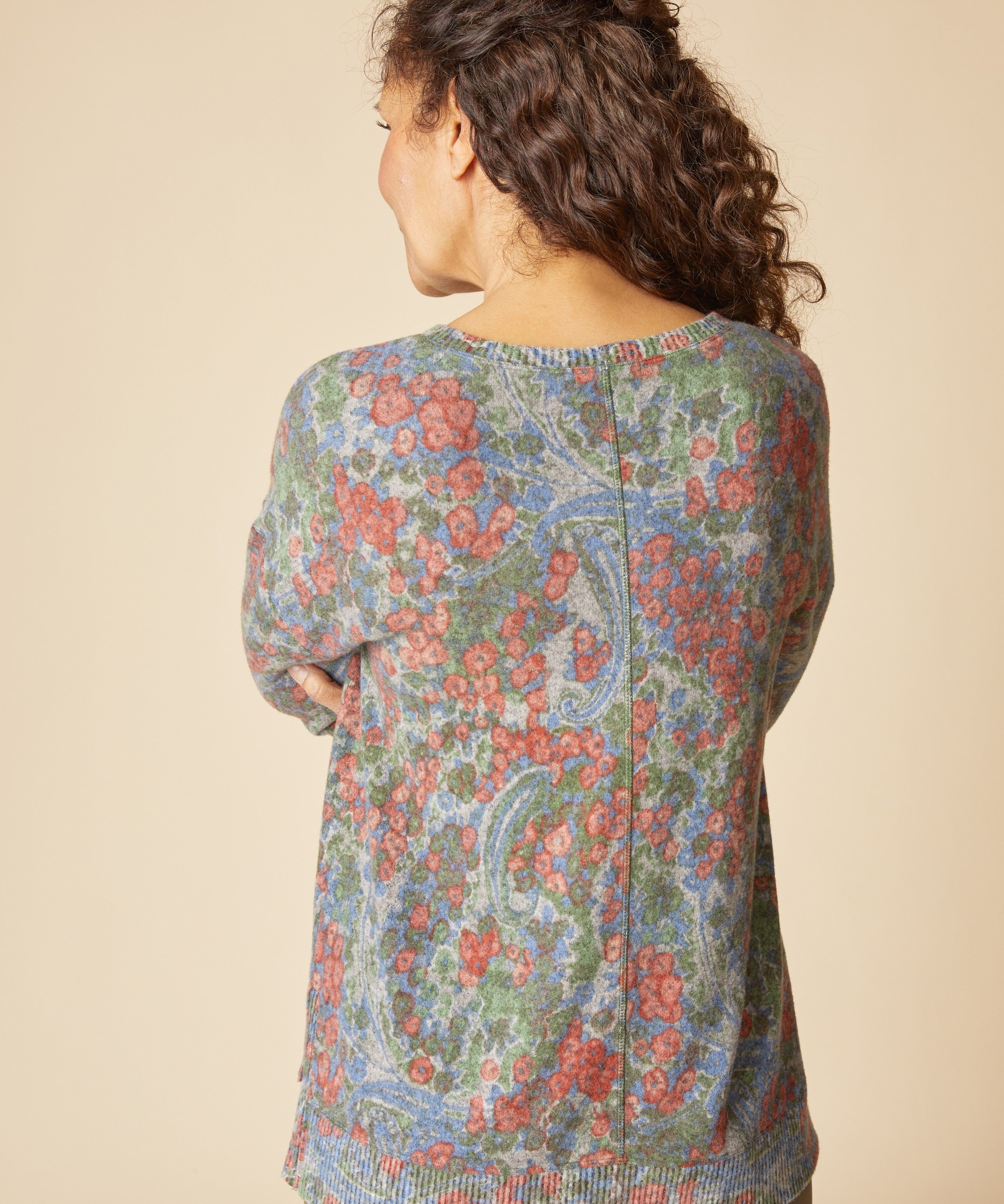 Super Soft Fleece Boxy Crew - Fern