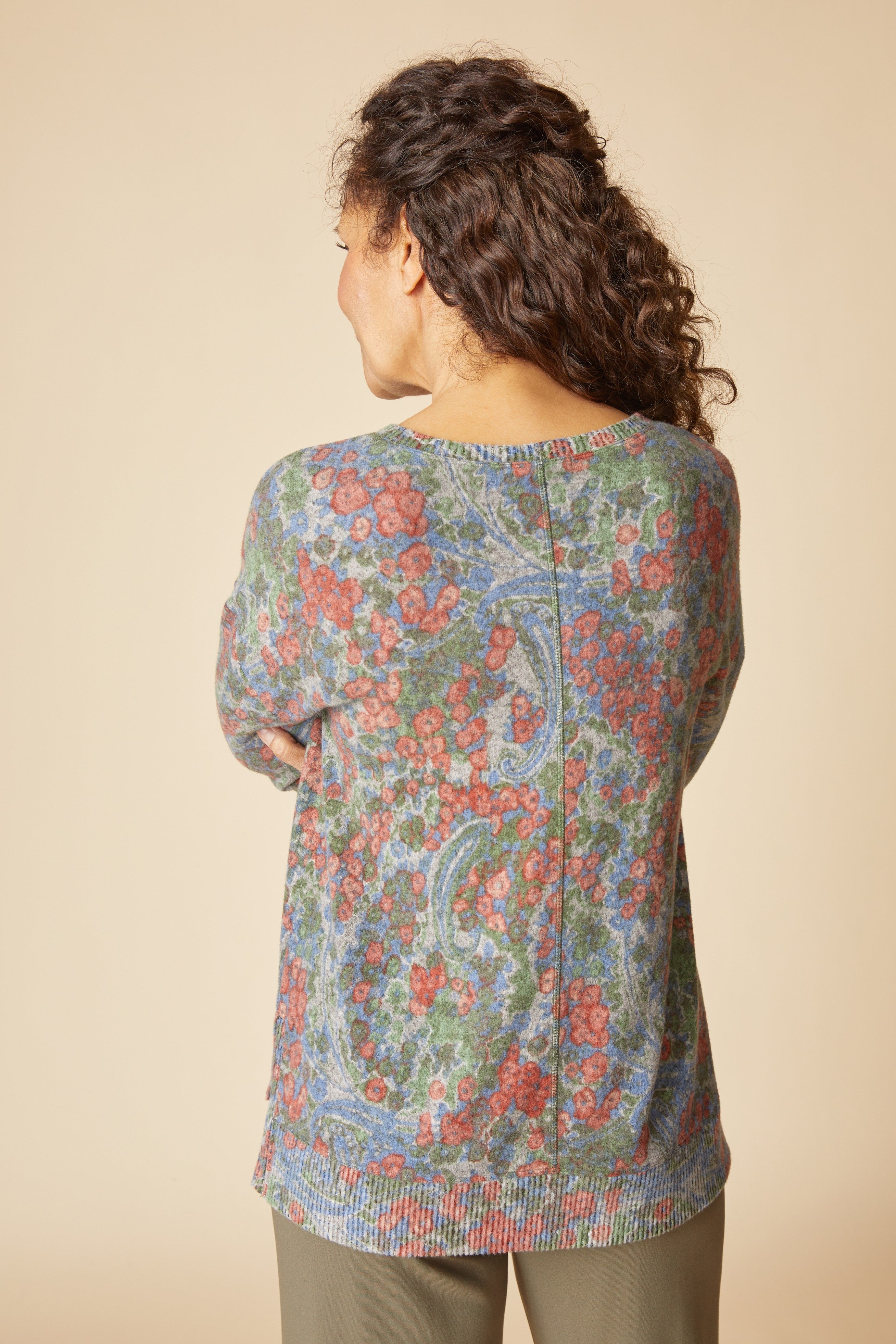 Super Soft Fleece Boxy Crew - Fern