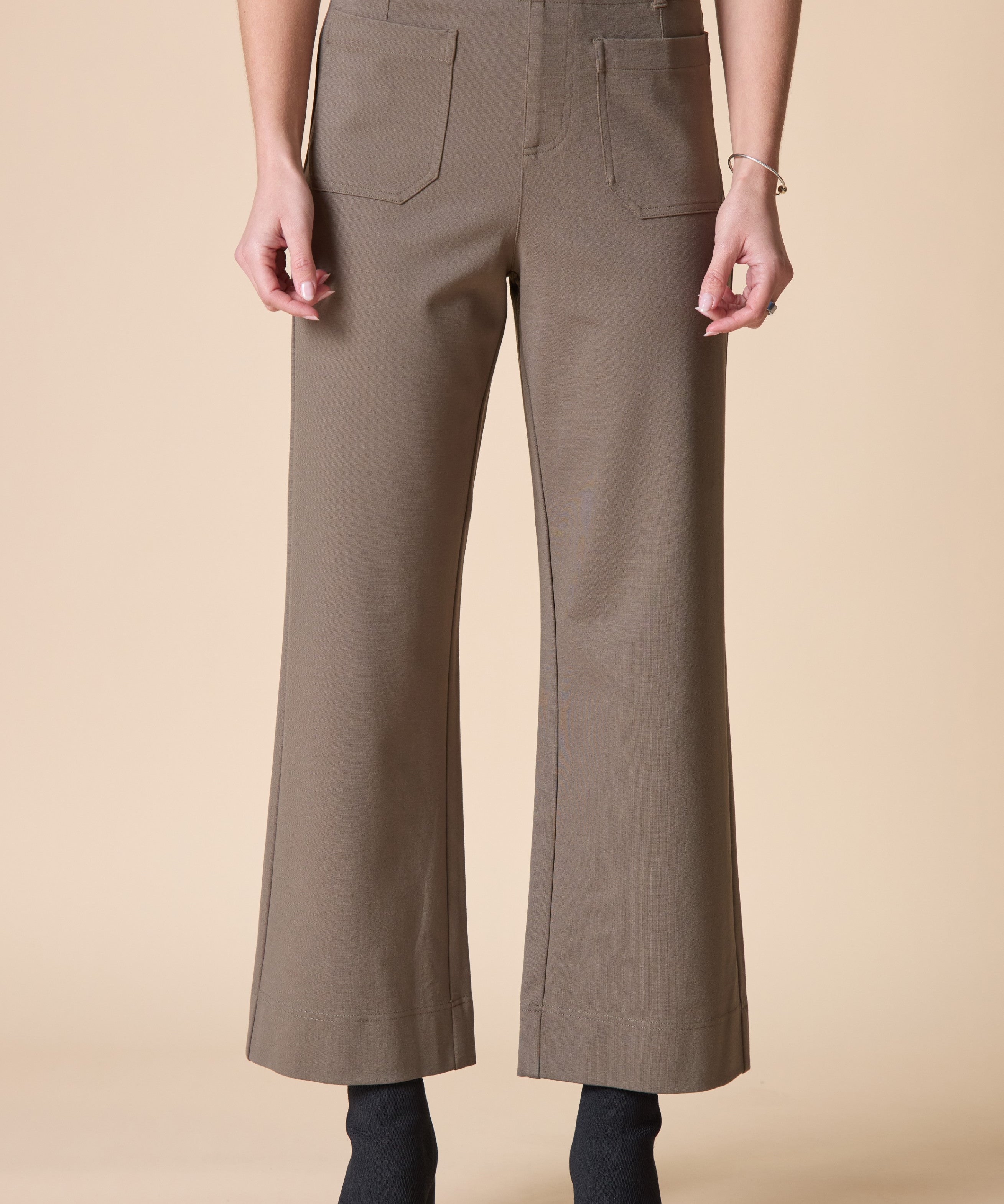 Luxe Ponte Flood Pant - Umber