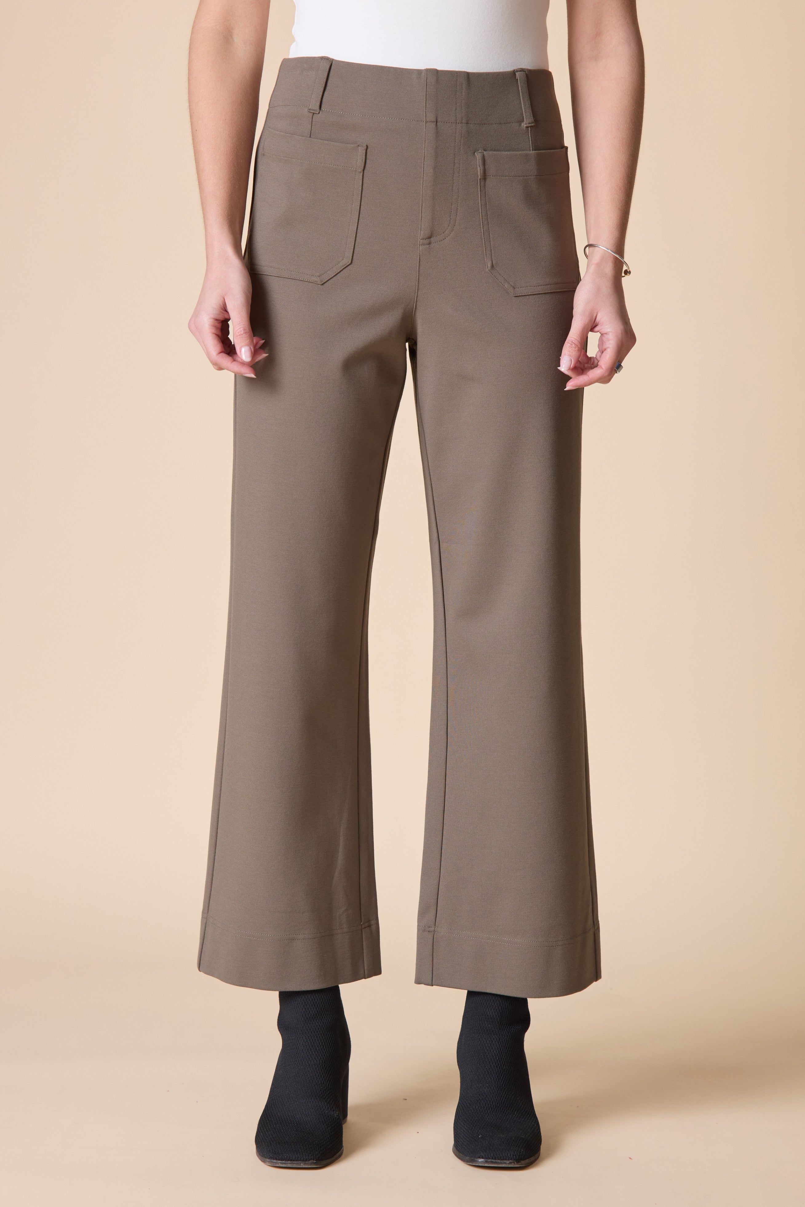 Luxe Ponte Flood Pant - Umber