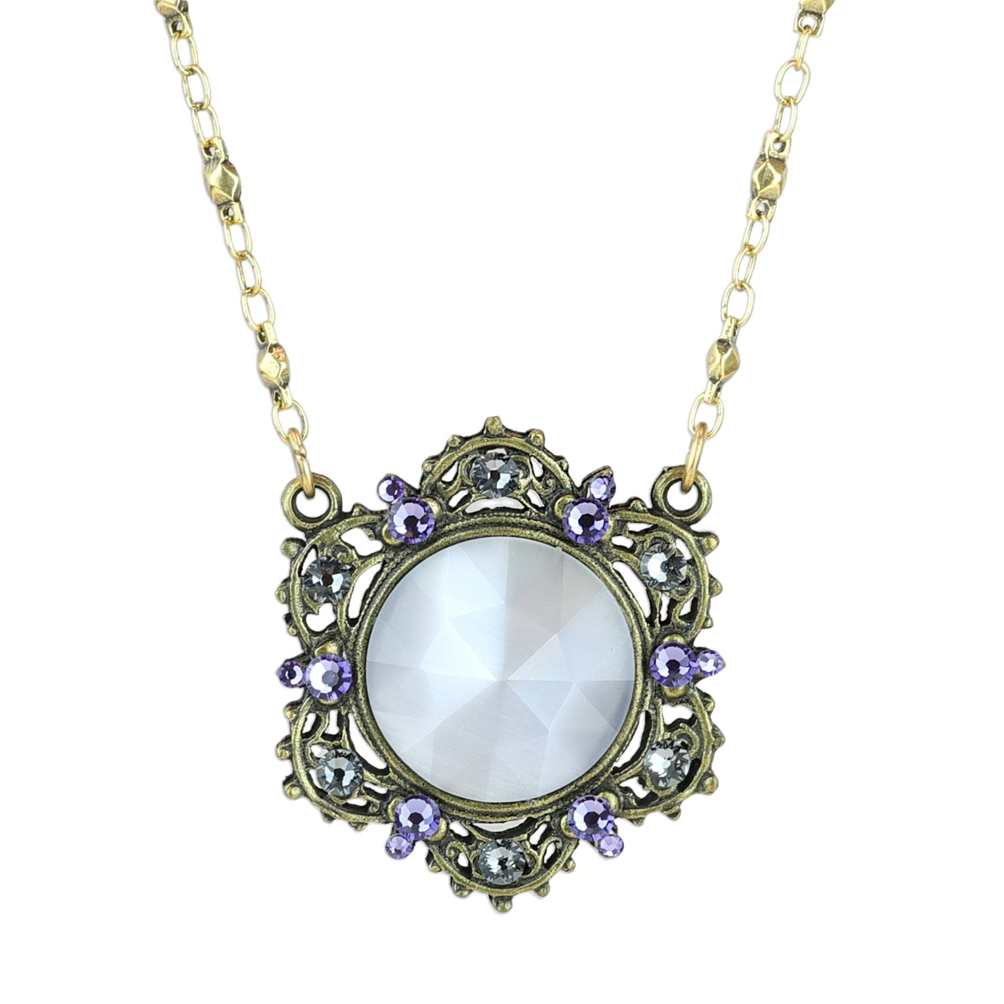 Filigree Fairytale Magic Mirror Crystal Necklace - Anne Koplik Designs, Inc. - 93372456 - Sugar River Shoppe - 