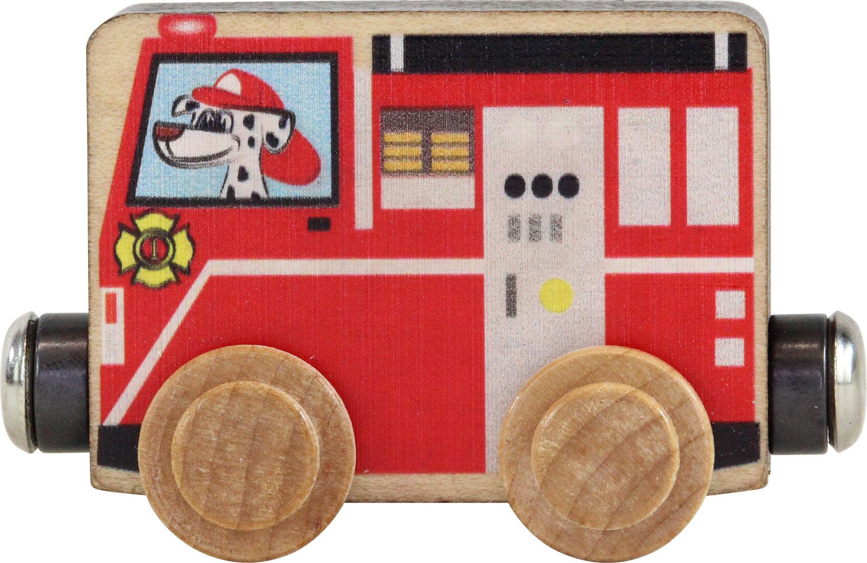 Fire Truck Train Car - Maple Landmark - 679952102249 - Sugar River Shoppe - 